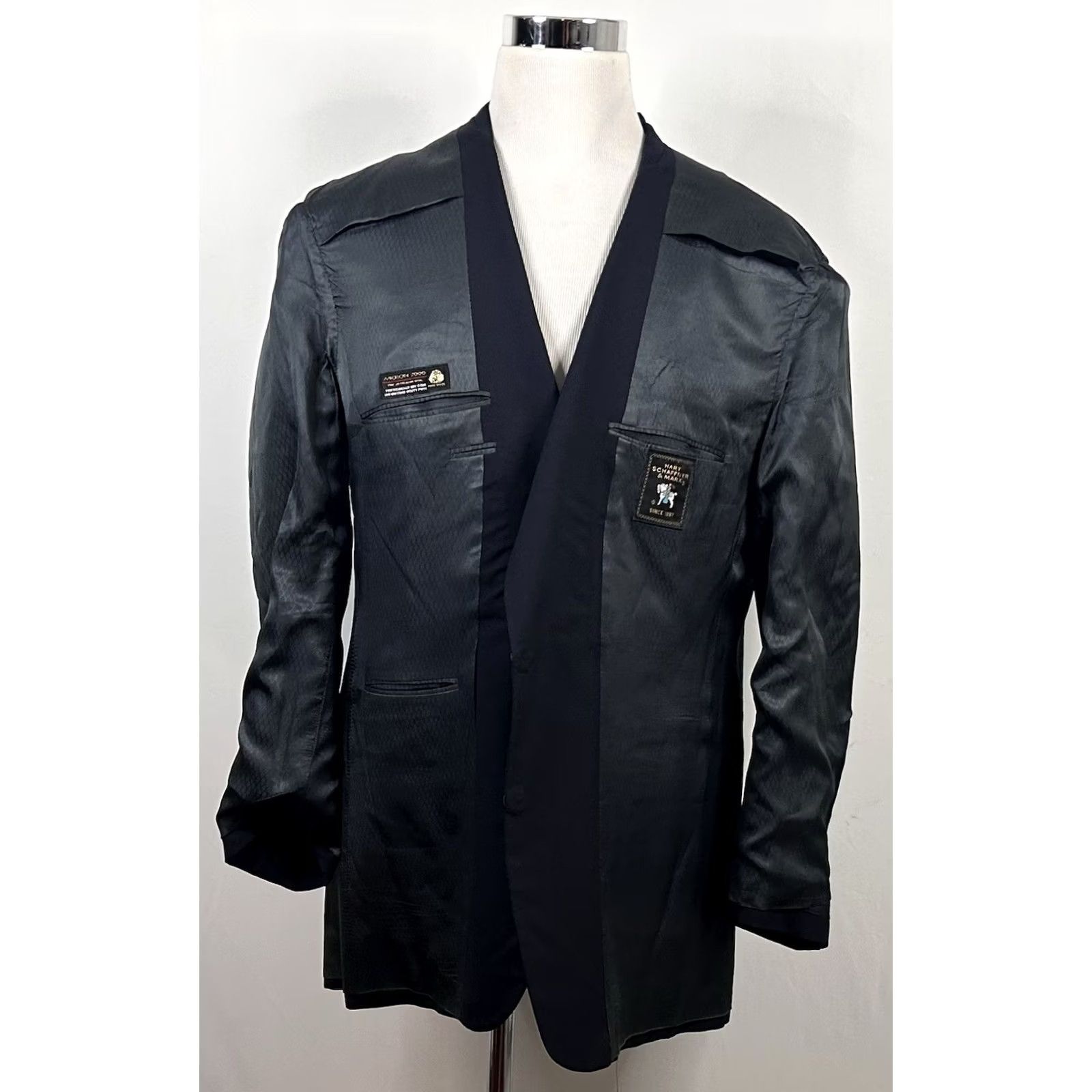 Hart Schaffner Marx Hart Schaffner Marx Sport Coat 46XL Wool Black Two-Button Lined Vented Jacket Mens Cavalier Sizing 46 Black Wool 2-Piece Notch Lapel Vintage Size US S / EU 44-46 / 1 - 7 Thumbnail