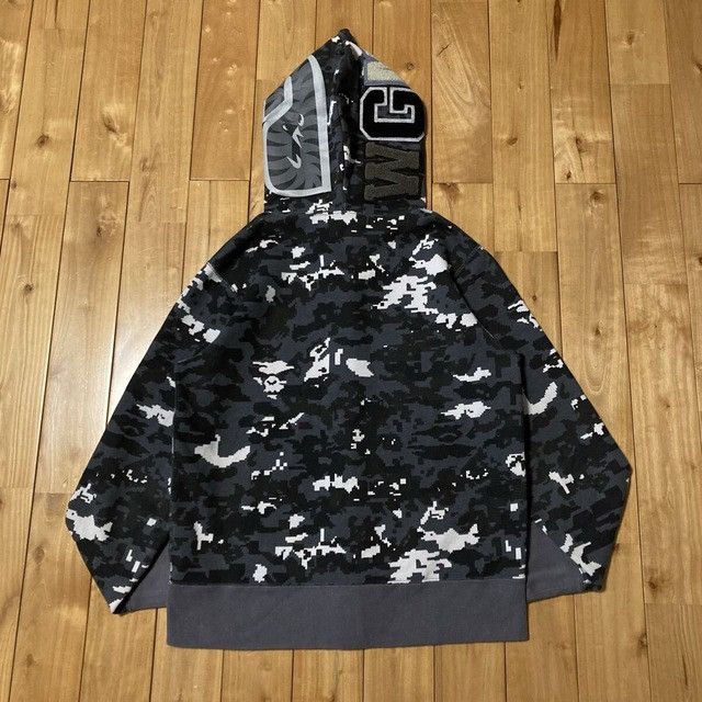 Bape BAPE MULTI PIXEL CAMO SHARK FULL ZIP HOODIE a bathing ape Size US S / EU 44-46 / 1 - 3 Thumbnail