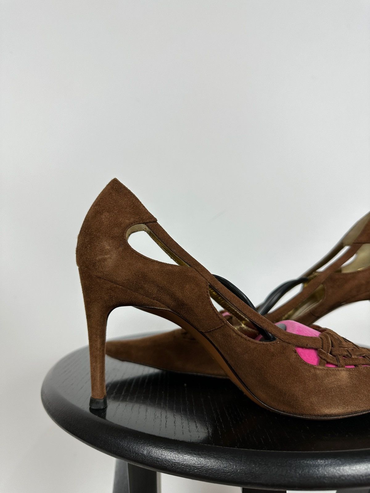 Dolce & Gabbana Vintage Dolce&Gabbana Suede Brown Heels Size US 7.5 / IT 37.5 - 15 Thumbnail