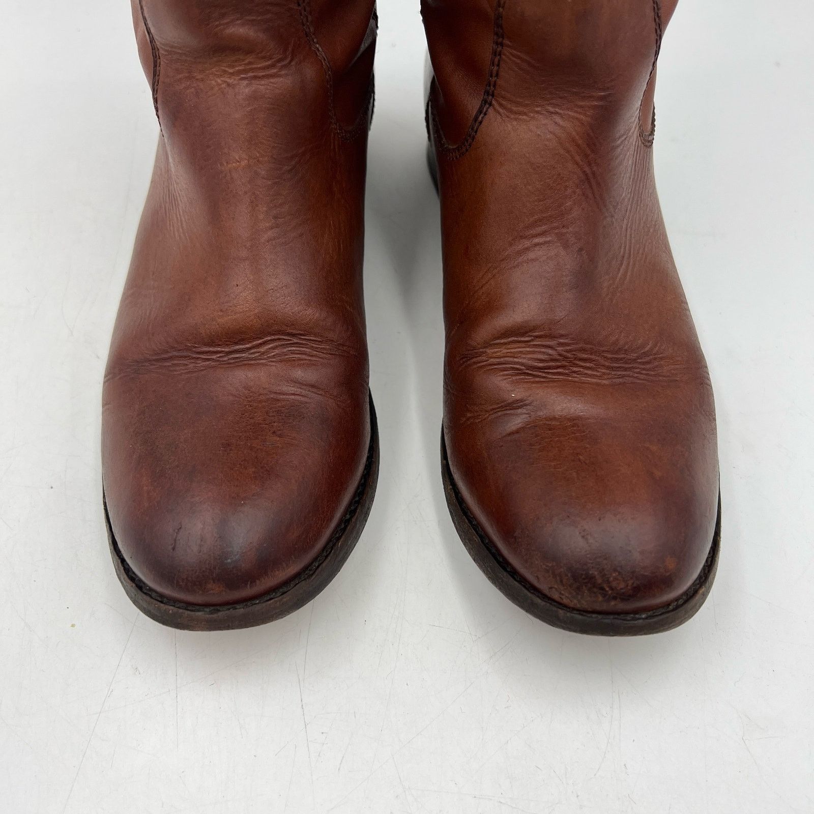 Frye Frye Cox Knee High Leather Boots Cognac Brown Size US 7 / IT 37 - 2 Thumbnail
