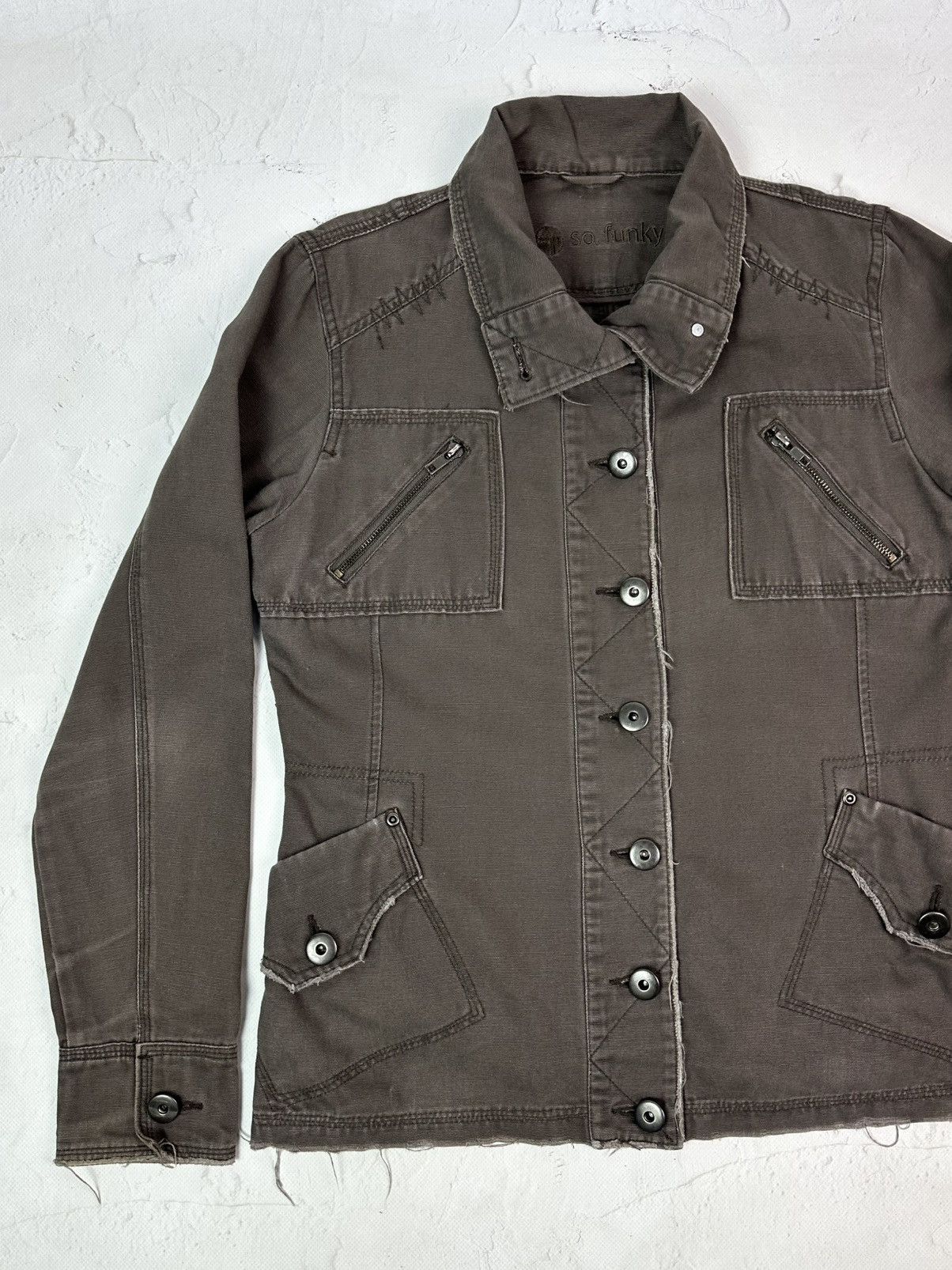 Vintage Vintage Washed Brown Multi pocket Jacket Size XL / US 12-14 / IT 48-50 - 2 Thumbnail