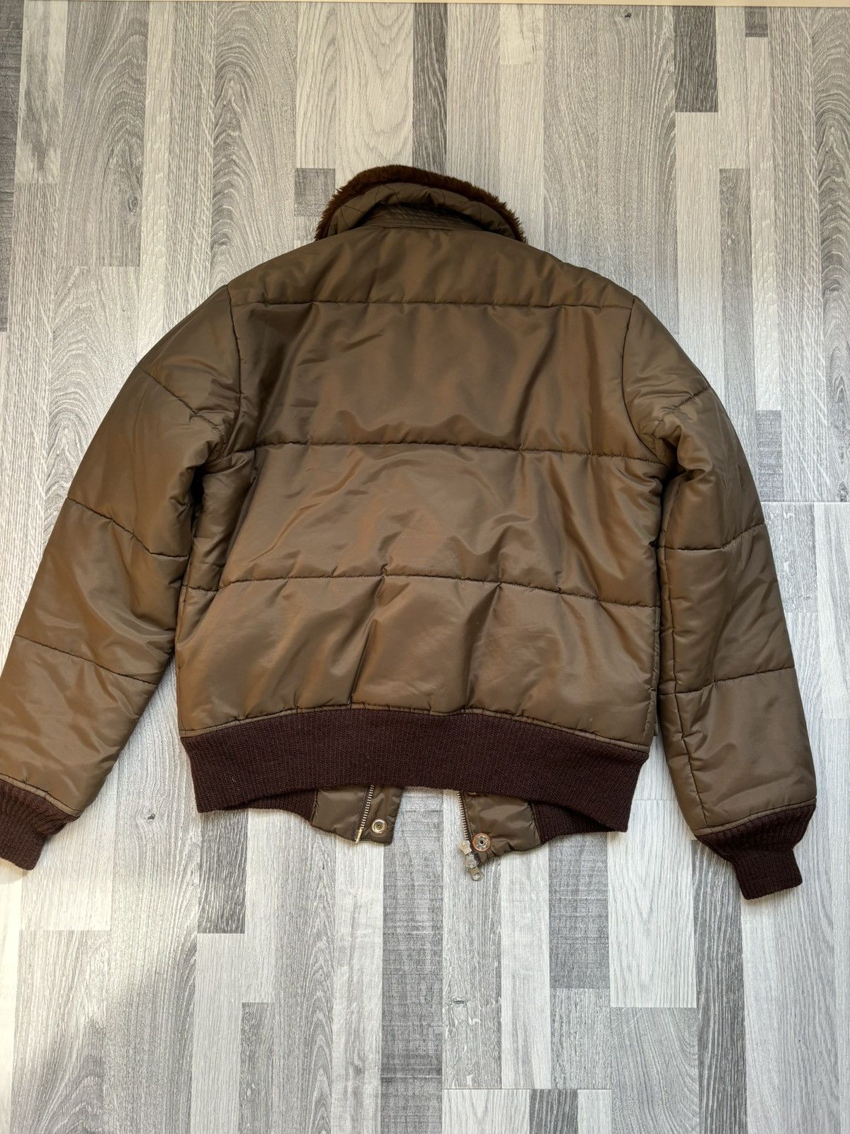 Monitaly Monitaly Brown Military Bomber Puffer Jacket Size US S / EU 44-46 / 1 - 3 Thumbnail