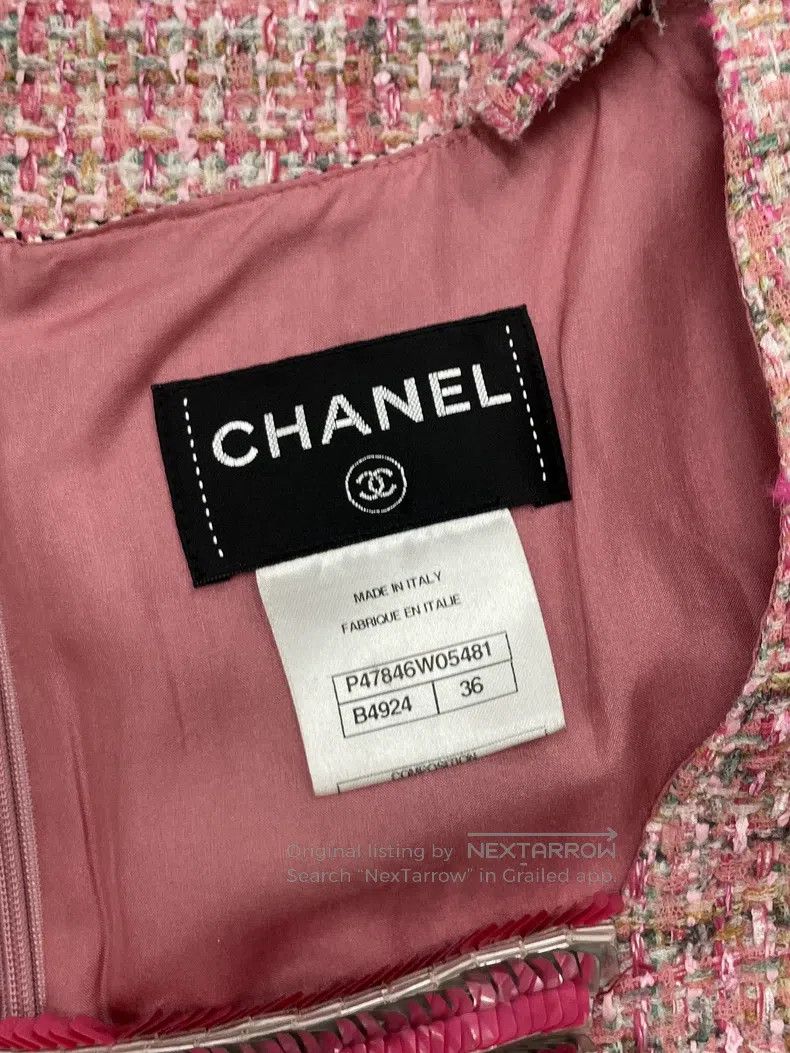 Chanel Chanel Pink tweed sequin stitching dress Size XS / US 0-2 / IT 36-38 - 5 Thumbnail
