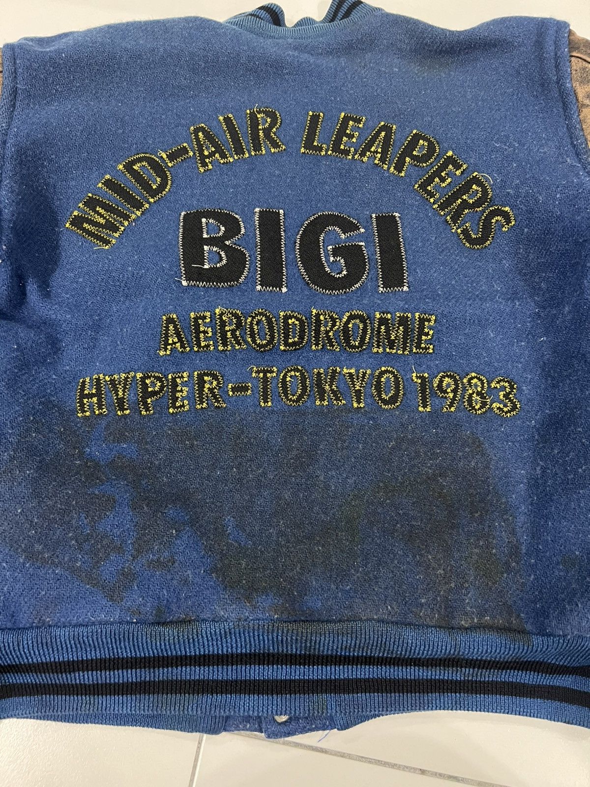 BIGI Bigi Big Logo Wool Leather Varsity Jacket Size US L / EU 52-54 / 3 - 16 Thumbnail