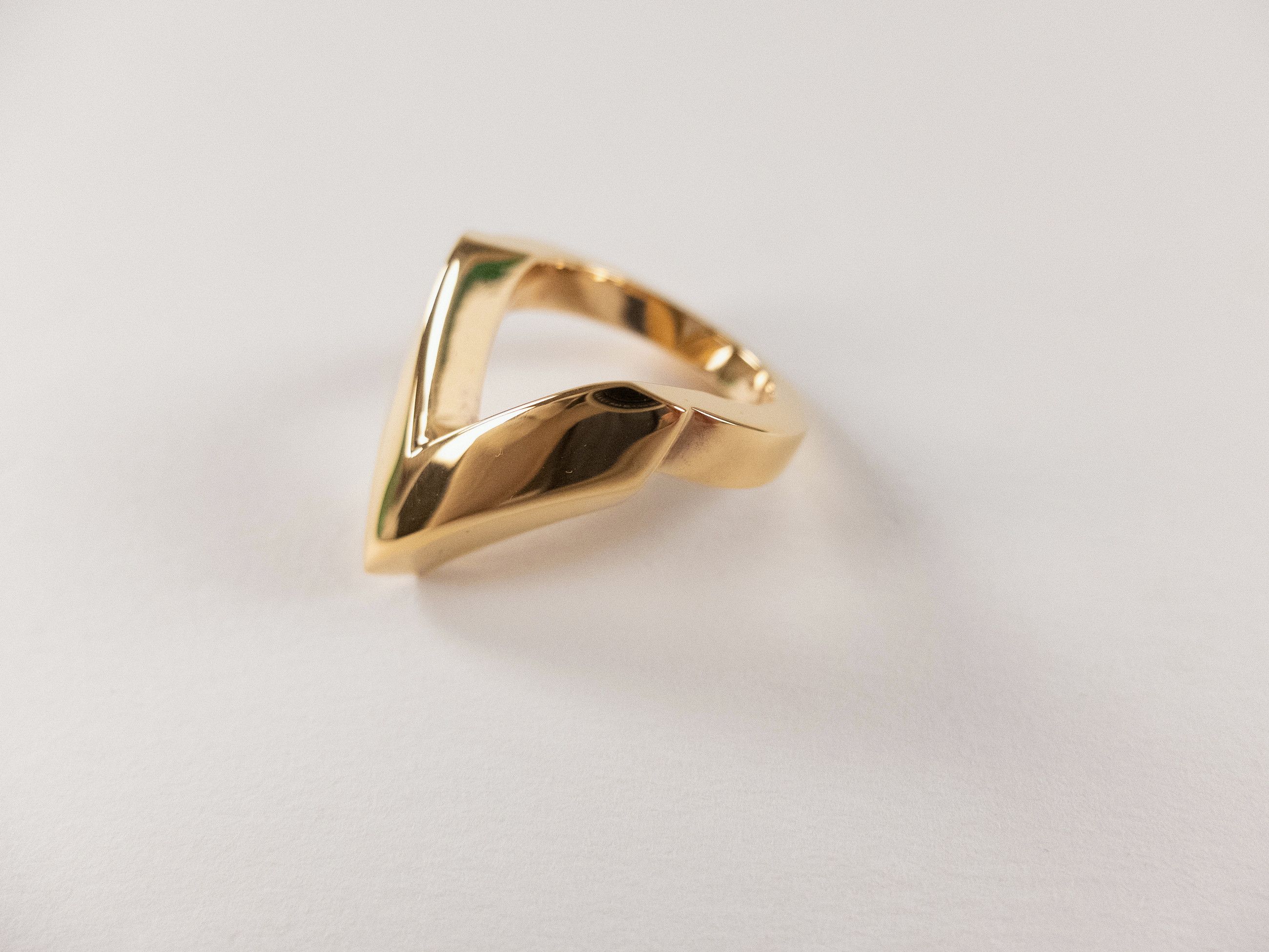 Bottega Veneta BOTTEGA VENETA gold plated silver triangle ring 9.5 21 q Size ONE SIZE - 5 Thumbnail