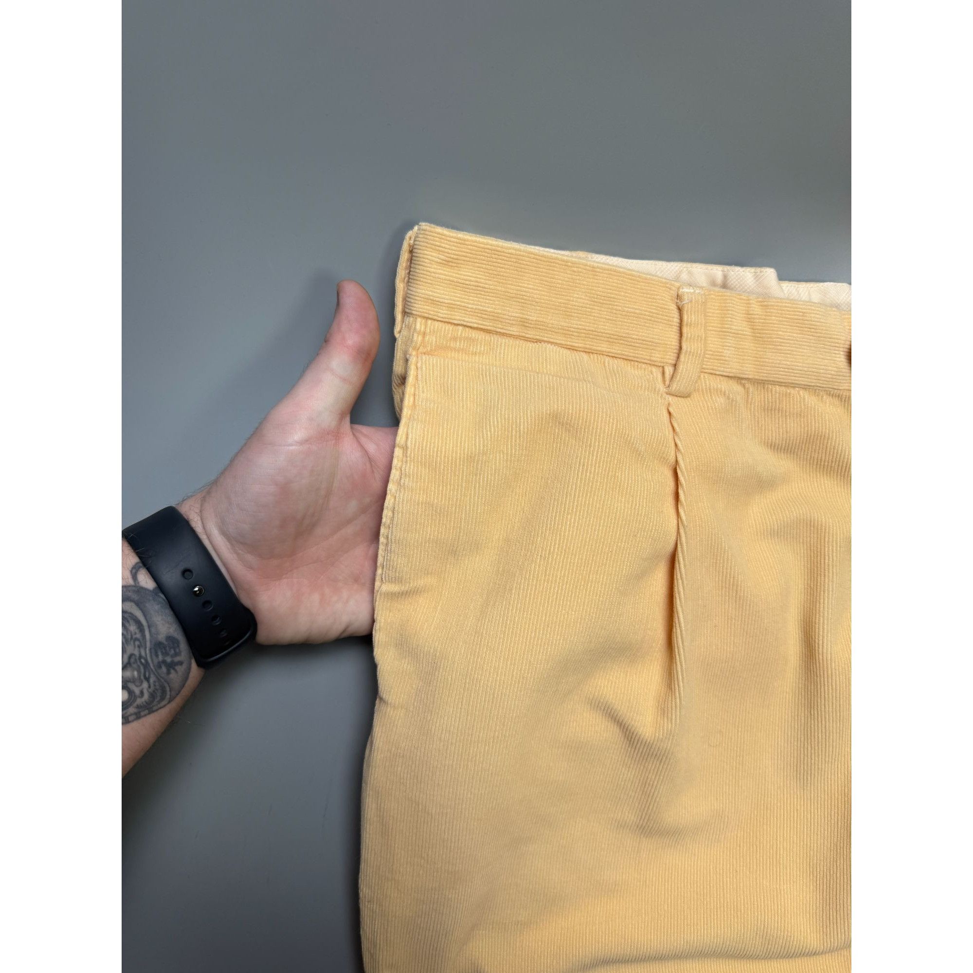 Brioni Brioni Cervinia Corduroy Yellow Formal Trousers (Y1142) Size US 38 / EU 54 - 3 Thumbnail