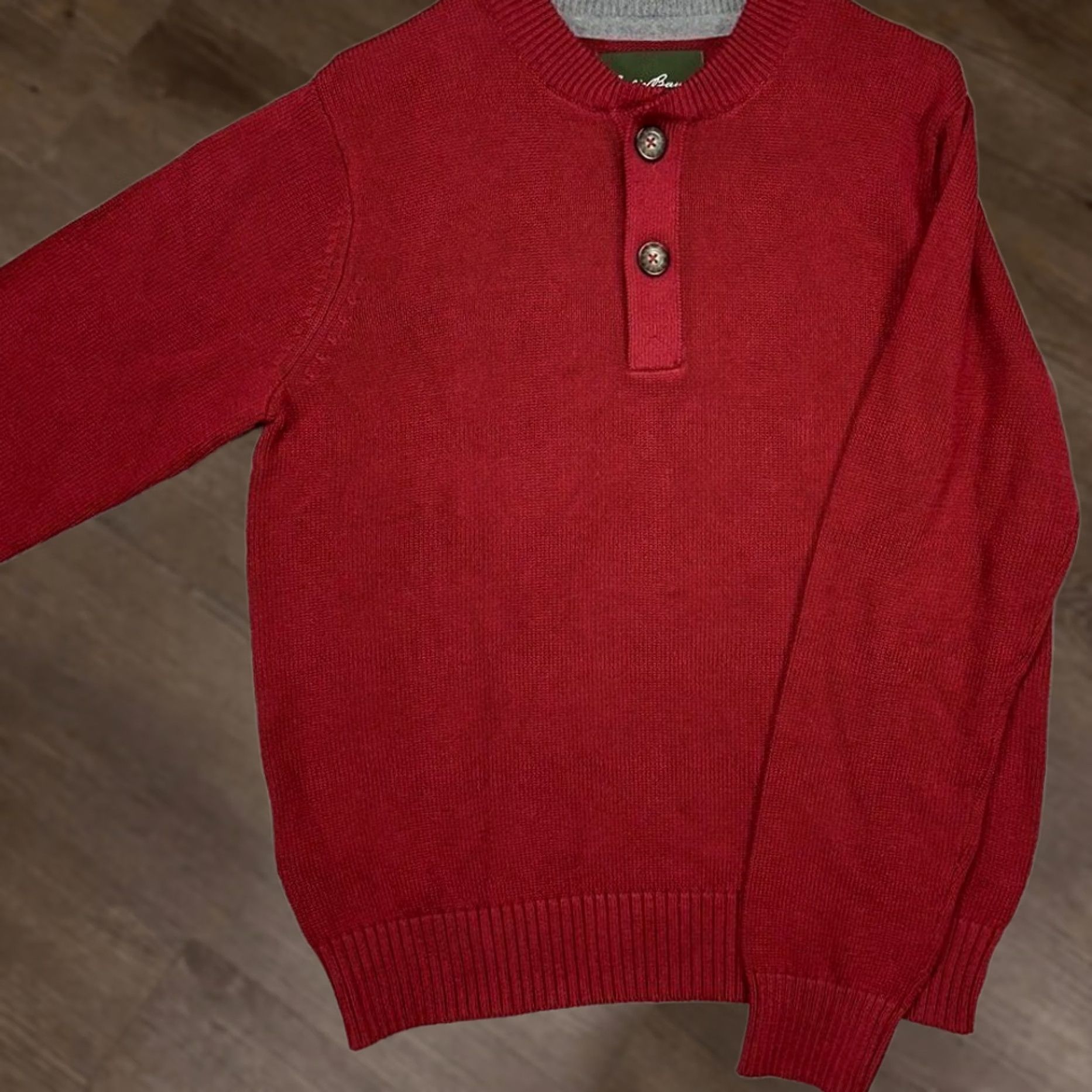 Eddie Bauer Eddie Bauer Mens Medium Sweater Henley Red Knit Cotton Lightweight Pullover Size US M / EU 48-50 / 2 - 1 Thumbnail