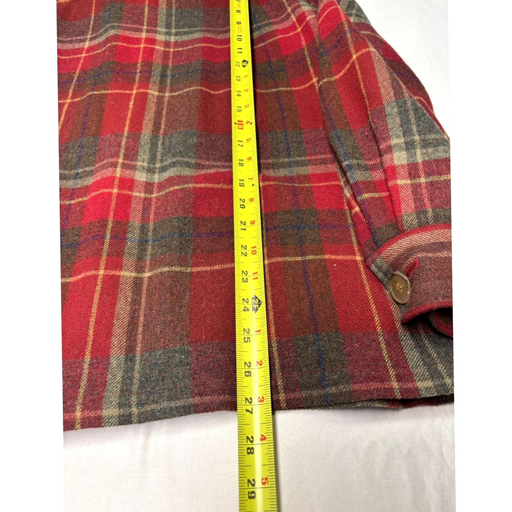 Pendleton VINTAGE Pendleton Jacket Wool Plaid Button Front Red Womens Large Mid-Length Wool Jacket Size L / US 10 / IT 46 - 6 Thumbnail