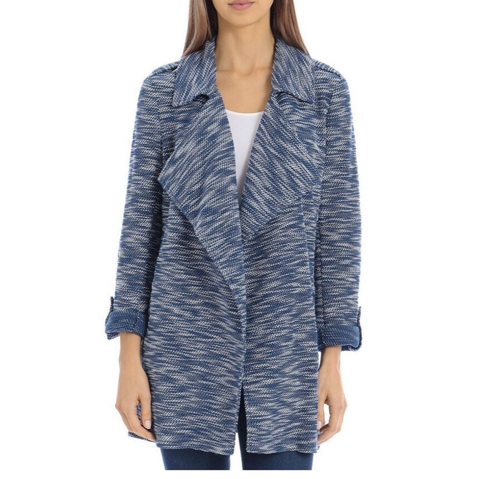 BUGATCHI BAGATELLE Tweed Open-front Jacket In Blue size XL A003058 Size XL / US 12-14 / IT 48-50 - 1 Thumbnail