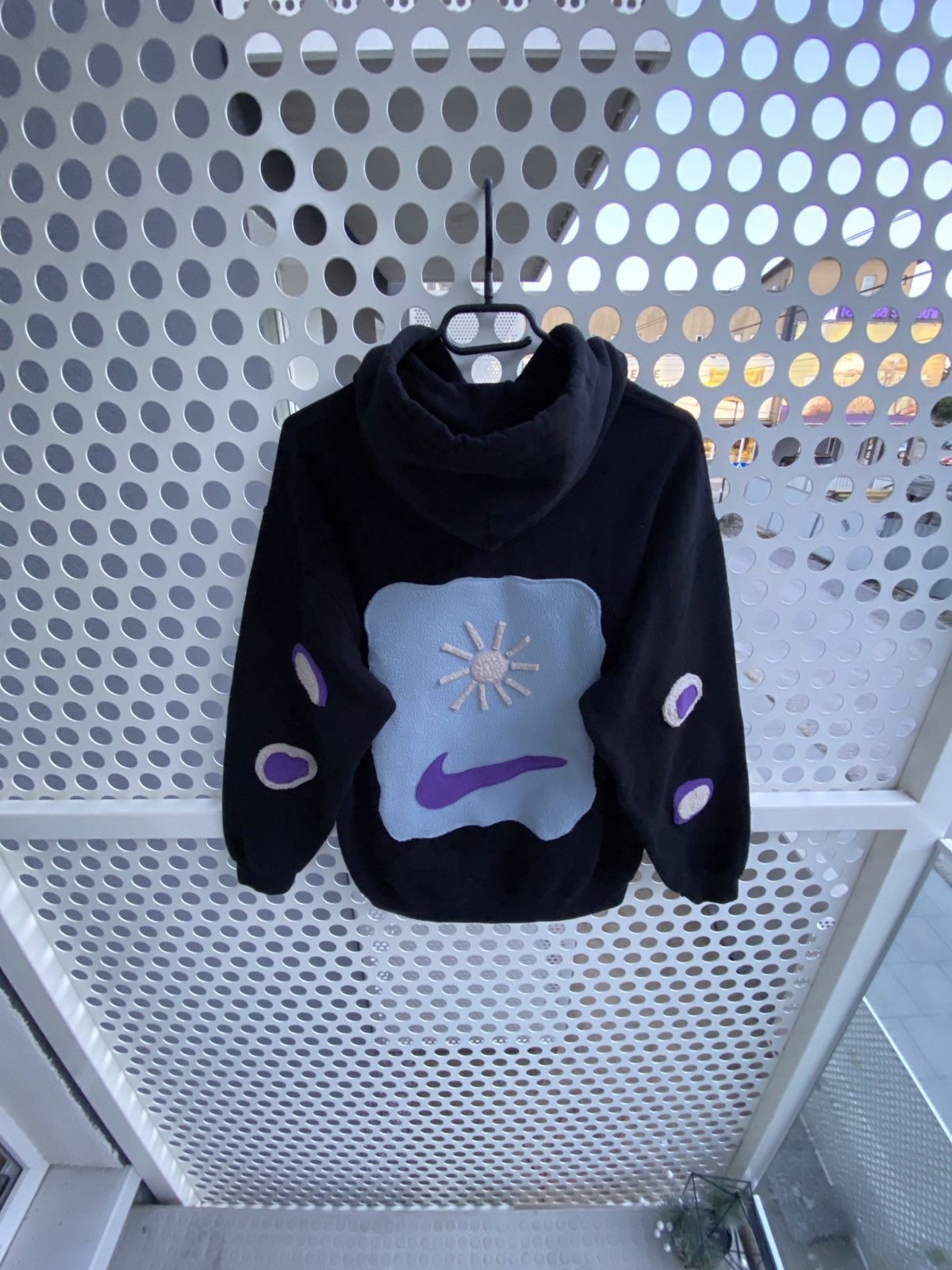 Nike × Vintage Vintage Nike Custom Thunder Center Swoosh Oversize Hoodie 90 Size US S / EU 44-46 / 1 - 6 Thumbnail
