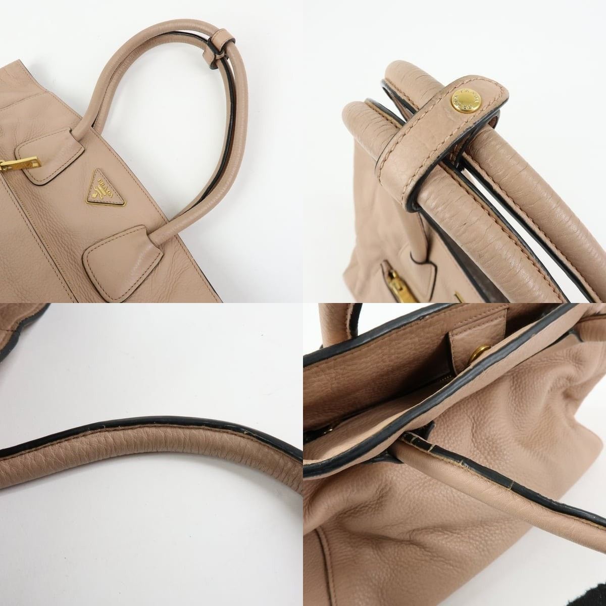 Prada Prada Vitello Daino Tote Beige Size ONE SIZE - 4 Thumbnail