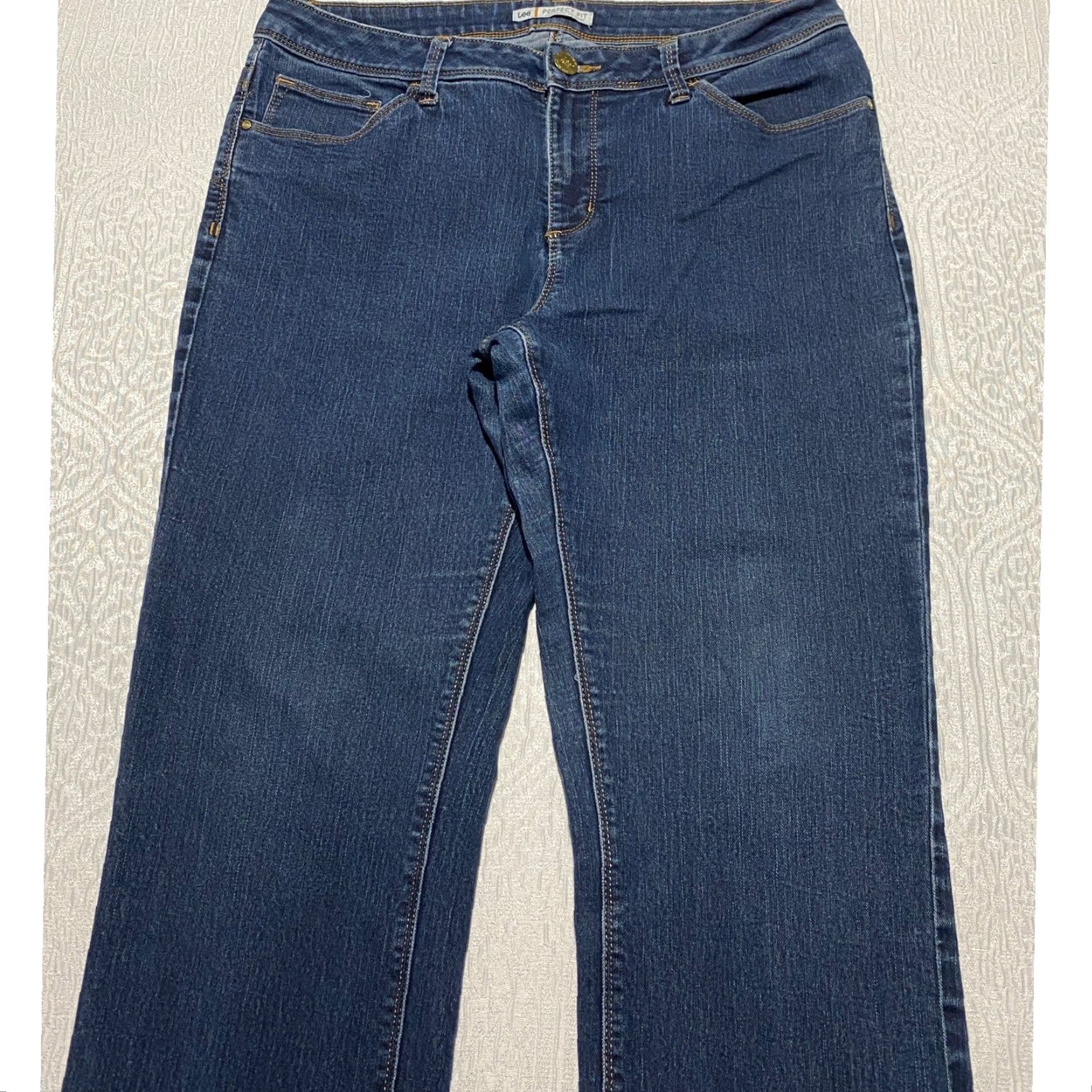 Lee Lee Perfect Fit Women's Jeans Just Below Waist Dark Wash Denim Bootcut 34×31 Size 24" / US 00 / IT 34 - 5 Thumbnail
