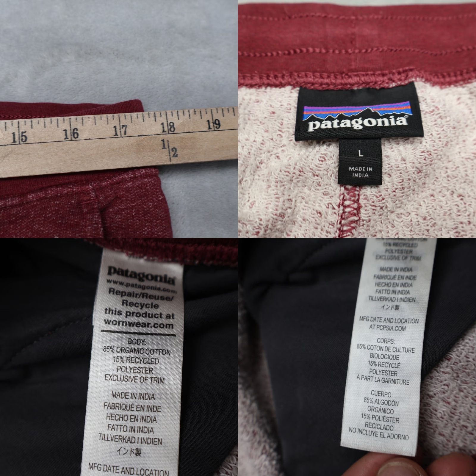 Patagonia Patagonia Mens Large Red Mahnya Fleece Jogger Sweatpants Drawstring 35x31 Size US 33 - 8 Thumbnail