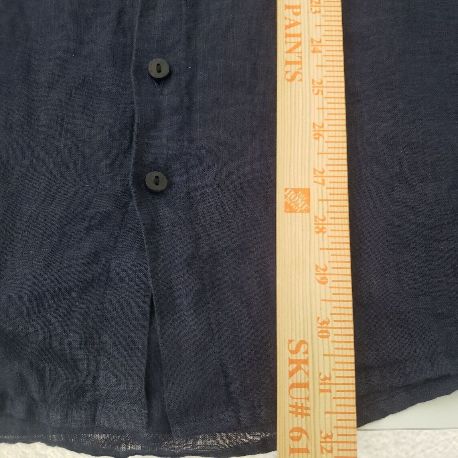 Designer NEW Athoa Athens Linen Shirt Mens Size Medium Night Blue Size M / US 6-8 / IT 42-44 - 12 Thumbnail