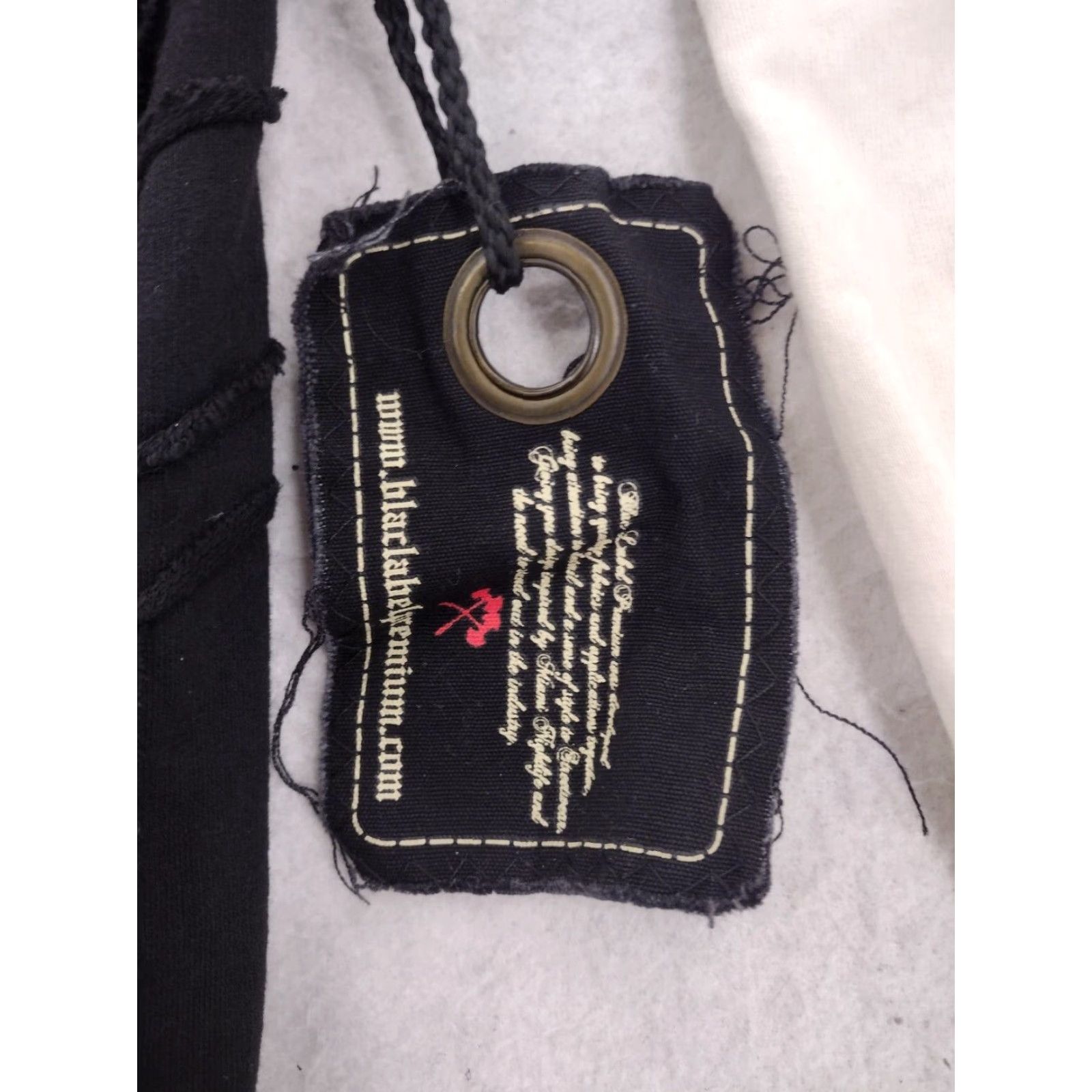 Vintage Black Label Bomber Jacket Mens 2XL Full Zip Black Softshell "Hell Has Three Gates" Size US XXL / EU 58 / 5 - 3 Thumbnail