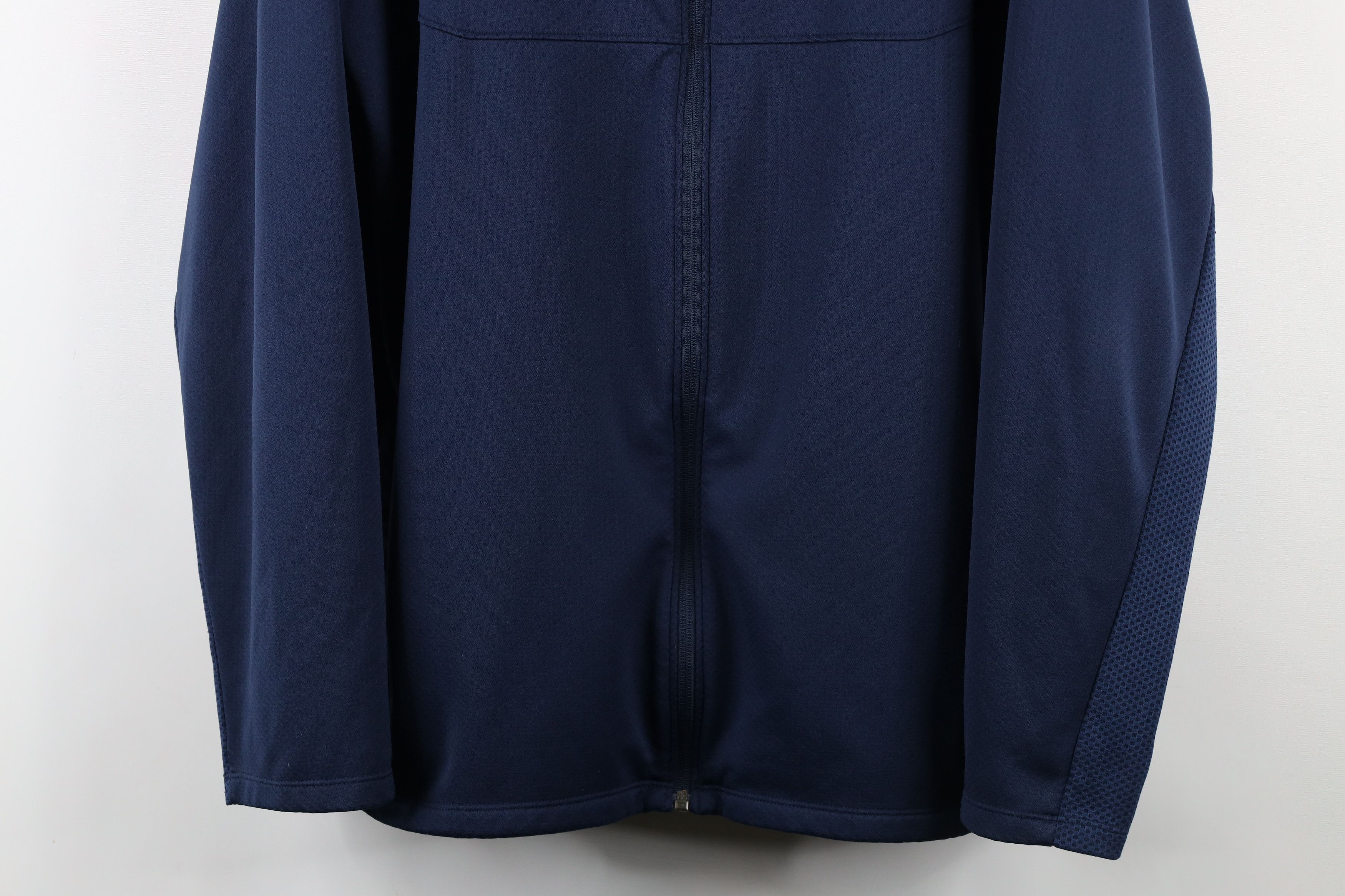 Nike × Vintage Vintage Nike Mini Swoosh Knit Full Zip Warm Up Jacket Blue Size US XL / EU 56 / 4 - 3 Thumbnail