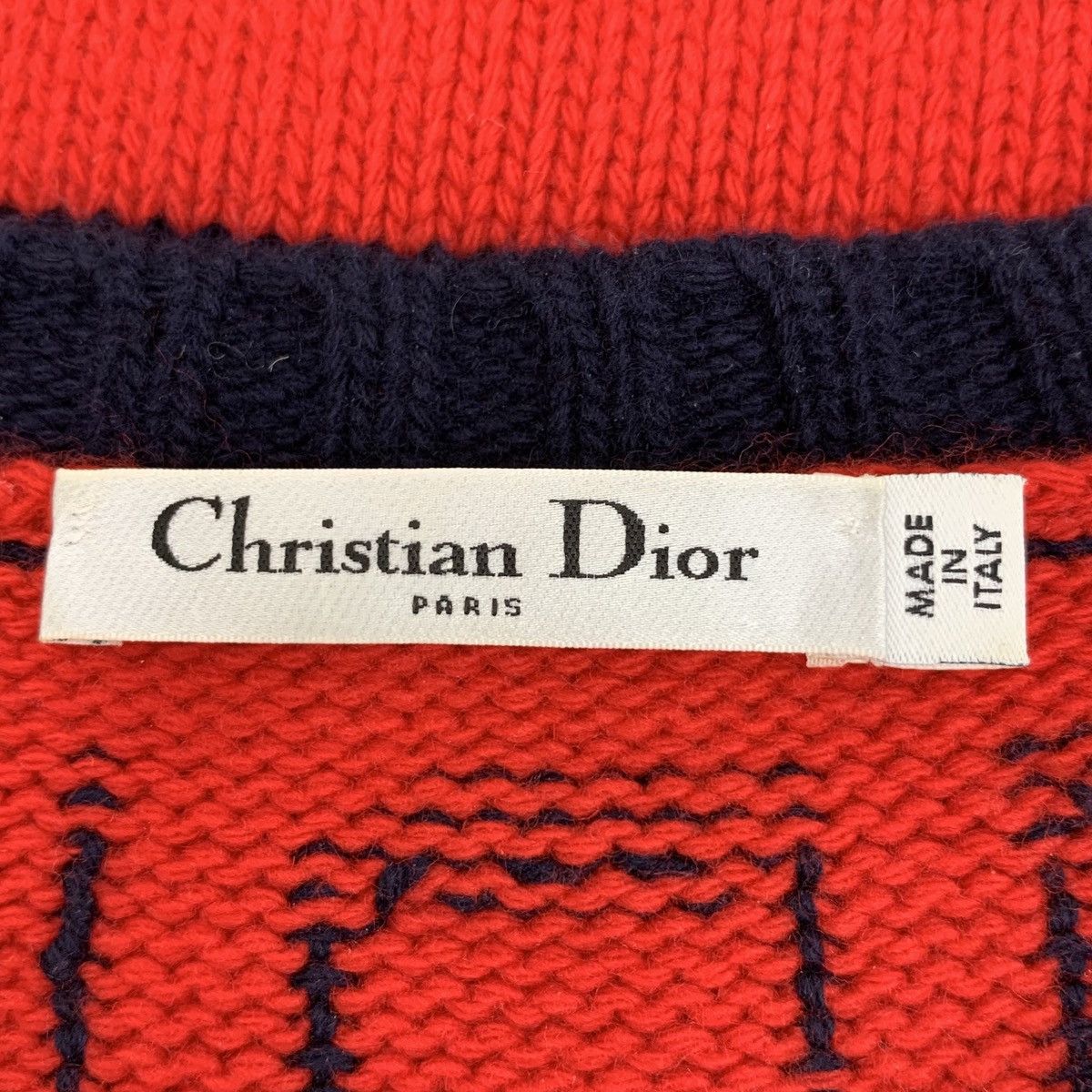 Dior Dior Red Letter Intarsia Wool Long Sleeve Knit Sweater K26WX Size XS / US 0-2 / IT 36-38 - 5 Thumbnail