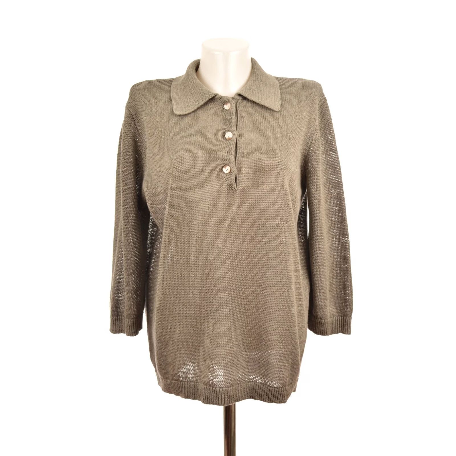 Vintage Tatuum Taszka Linen Jumper Sweater Green/Gray Size M Size M / US 6-8 / IT 42-44 - 2 Thumbnail