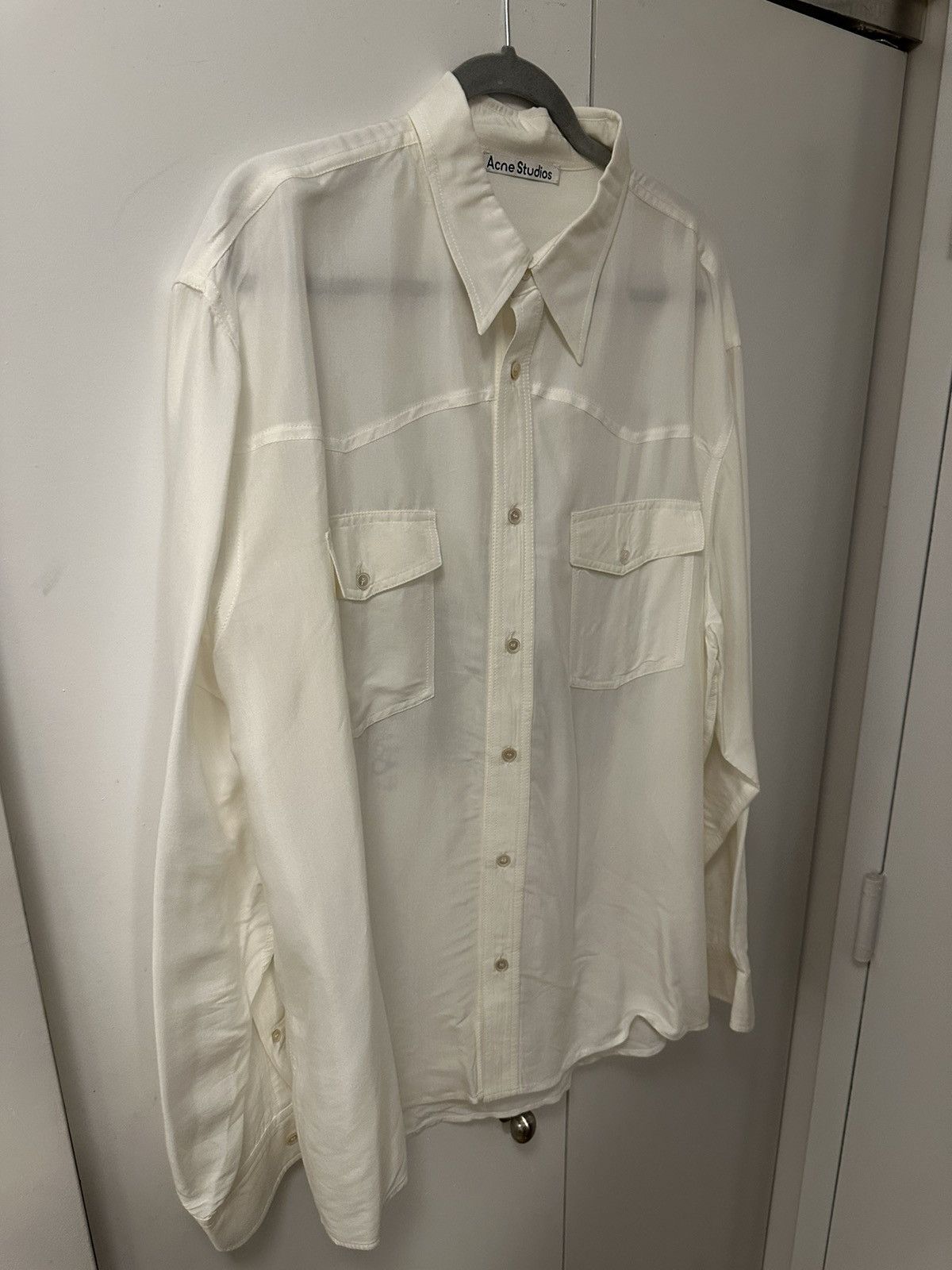 Acne Studios Sandrok Fluid Viscose Western Shirt, size 52 Size US XL / EU 56 / 4 - 2 Thumbnail