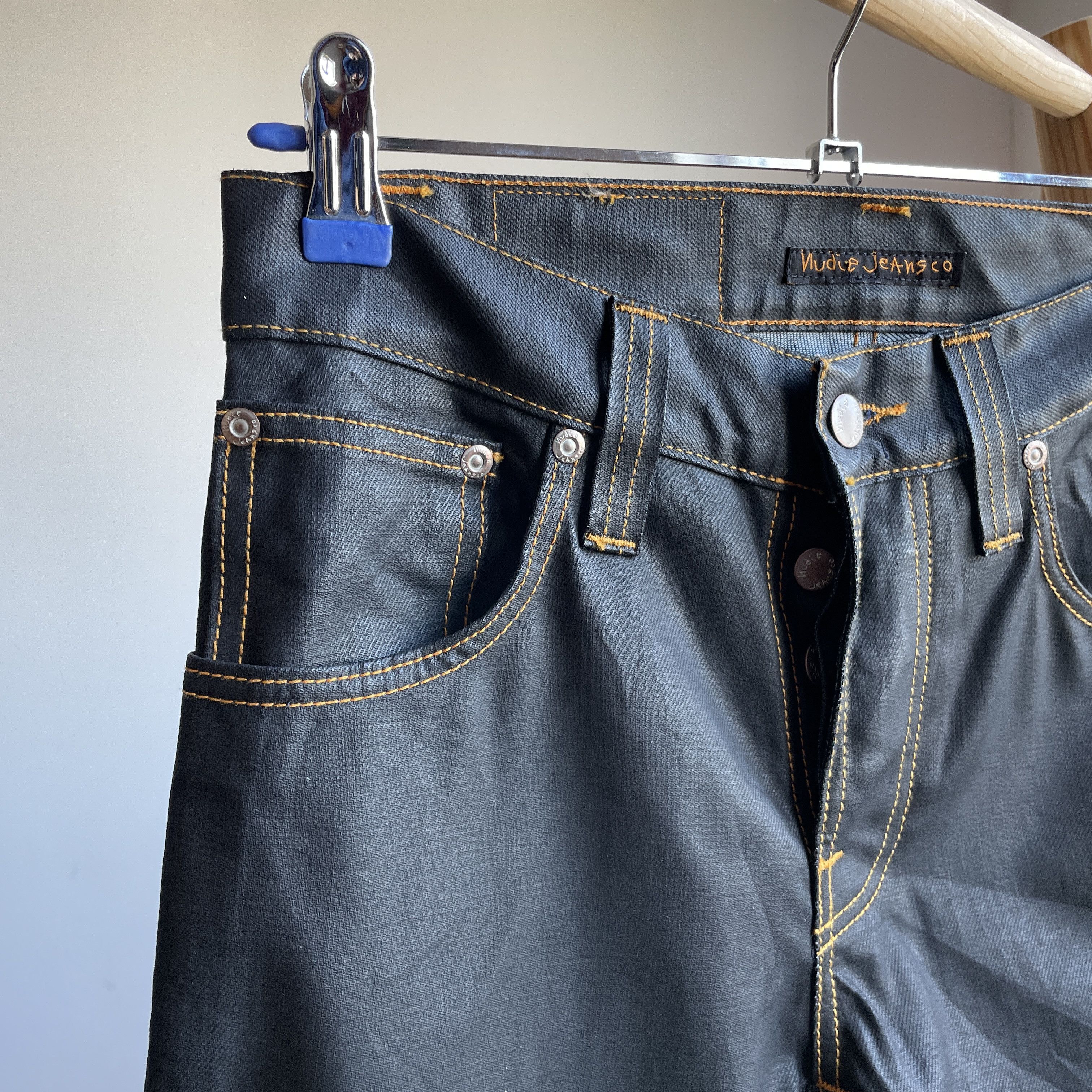 Nudie Jeans Nudie Jeans Grim Tim Used Black Coated Slim Denim Size 28x32 Size US 28 / EU 44 - 6 Thumbnail
