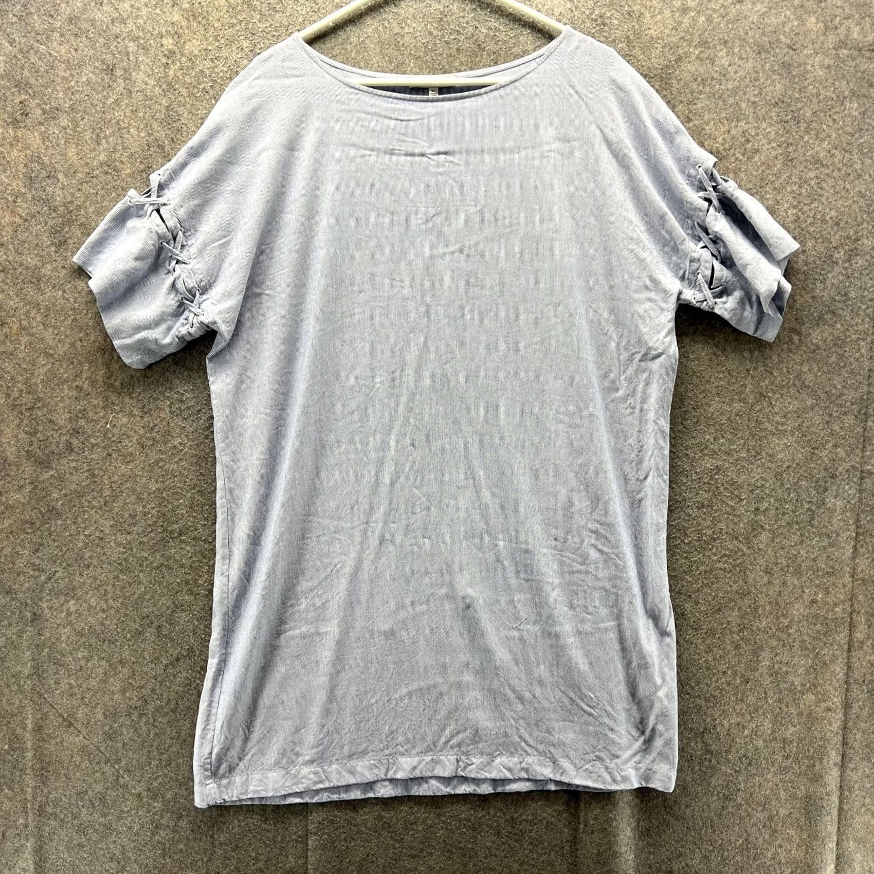 Madewell Madewell Shirt Womens XL Blue White Stripe Boat Neck Lace Up Sleeve Tee Top Size XL / US 12-14 / IT 48-50 - 2 Thumbnail