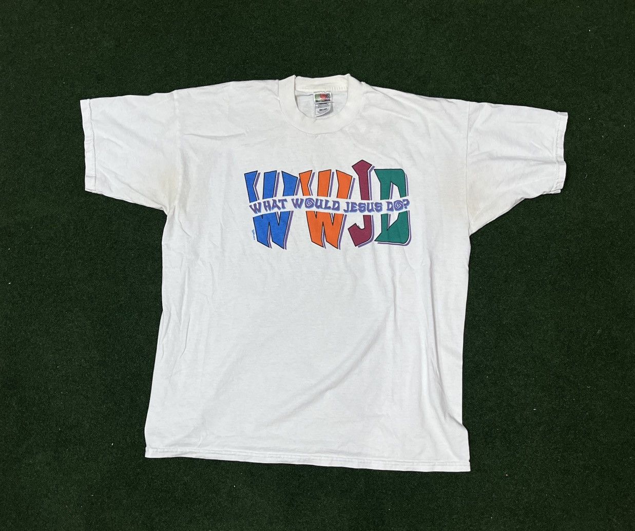 Vintage Vintage 90s What Would Jesus Do T-Shirt size XL Size US XL / EU 56 / 4 - 1 Thumbnail