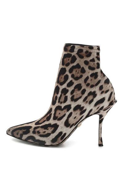 Dolce & Gabbana o1y0825 Leopard-Print Ankle Boots in Beige/Black Size US 6 / IT 36 - 2 Thumbnail