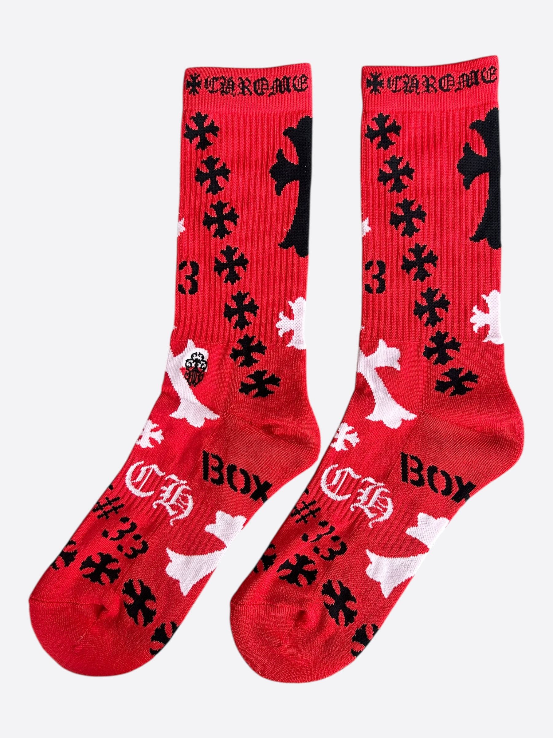 Chrome Hearts Chrome Hearts Red & Multicolor Stencil Logo Socks Size ONE SIZE - 2 Thumbnail