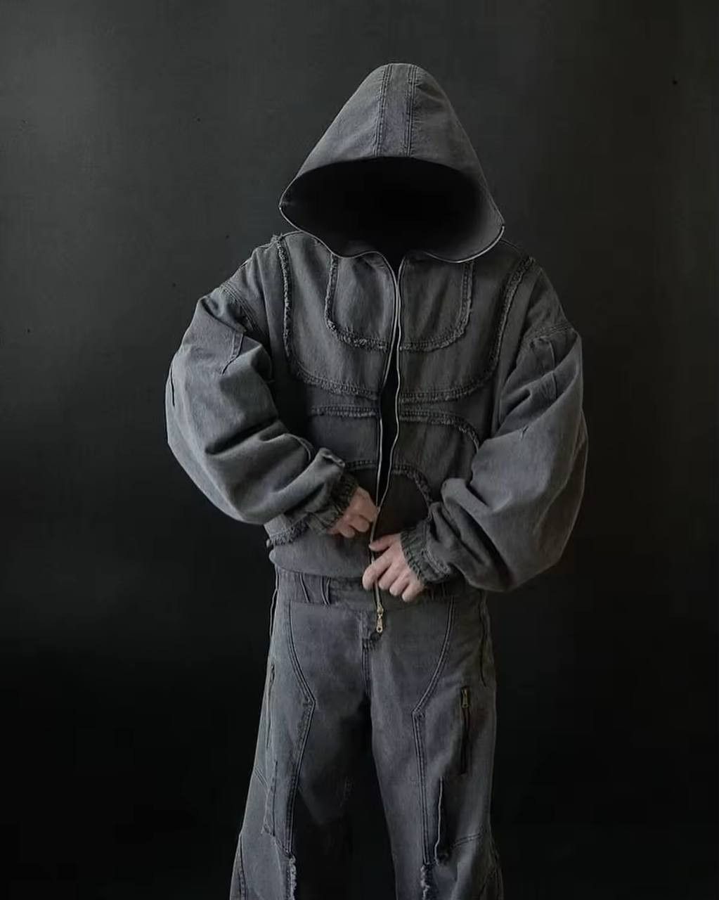 Japanese Brand × Vintage gothic zippered denim jacket Size US M / EU 48-50 / 2 - 2 Thumbnail