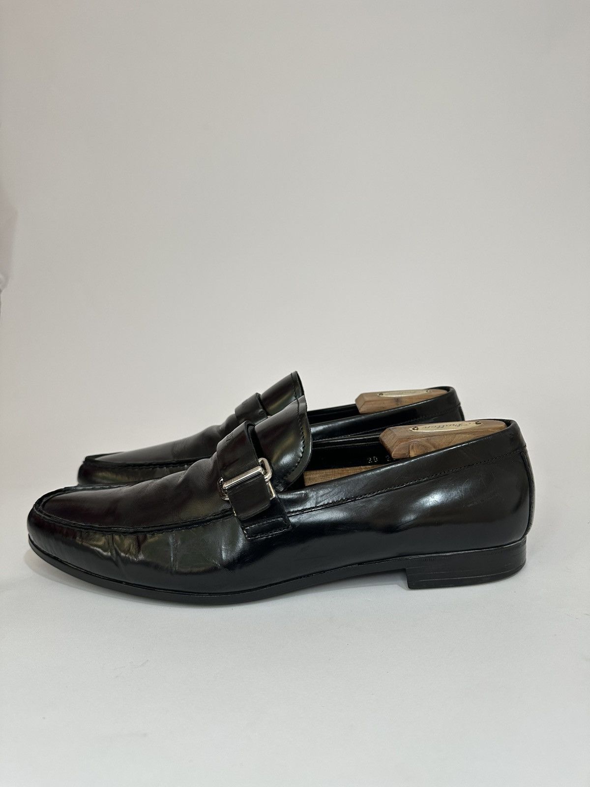 Prada Vintage Prada Logo Buckle Black Leather Loafers. Size US 10 / EU 43 - 3 Thumbnail