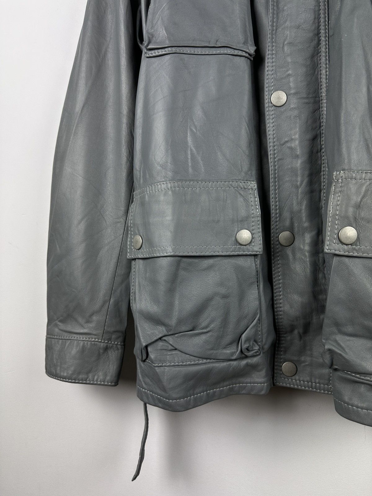 Belstaff NWT Belstaff Centaur Gray Belted Leather Jacket Man Size US L / EU 52-54 / 3 - 13 Thumbnail
