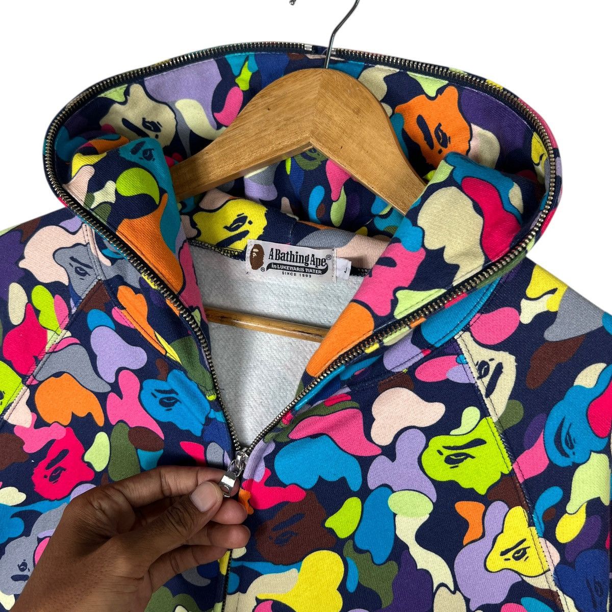 🔥 A BATHING APE INLUKEWARM WATER CAMO ZIPPER HOODIE