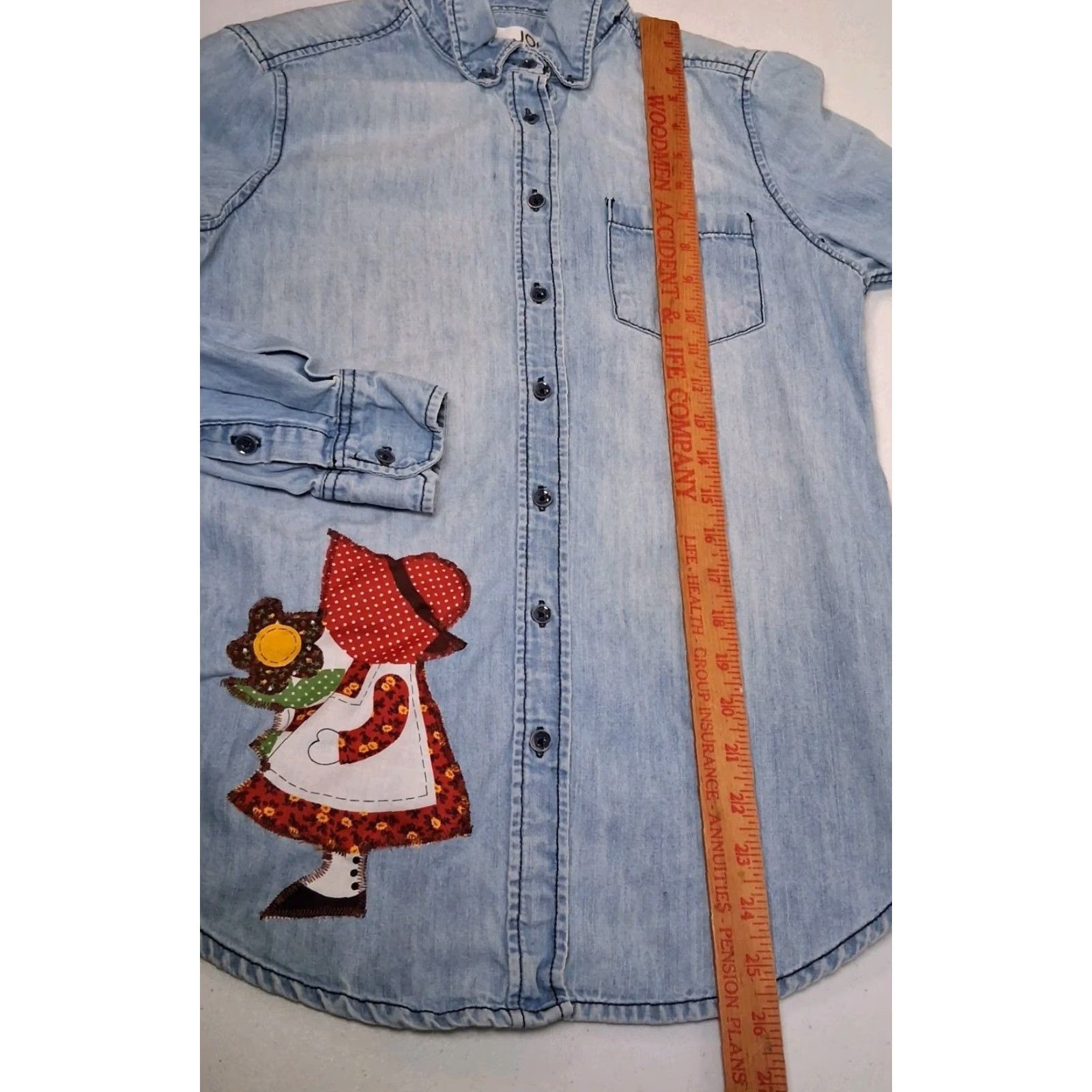 Vintage reworked Chambray Denim Shirt Small Farm Rooster Calico Cottagecore Farmer Size S / US 4 / IT 40 - 6 Thumbnail
