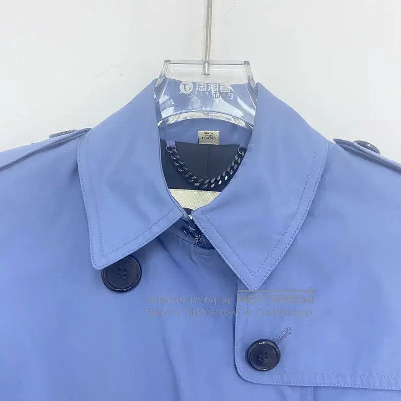 Burberry Burberry Women's Blue Polyester Spring Trench Coat. Size S / US 4 / IT 40 - 3 Thumbnail