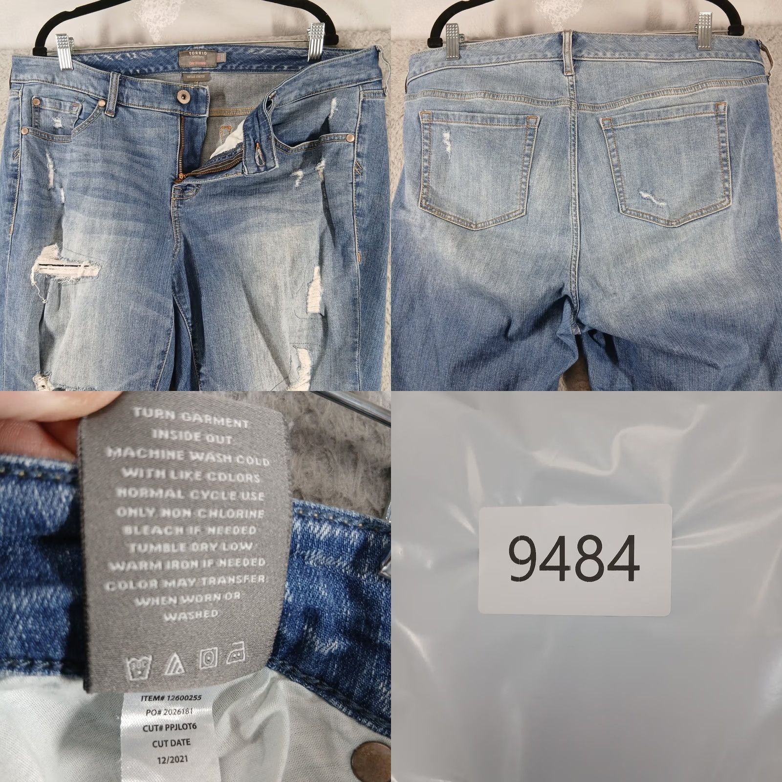 Torrid Torrid Vintage Stretch Crop Boyfriend Jeans Distressed Medium Wash Size 14 Size 36" / US 14 / IT 50 - 8 Thumbnail