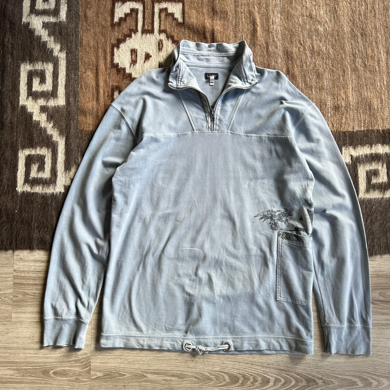 Armani Armani Jeans Y2K Vintage Half 1/4 Zip Sweatshirt 9005AC Size US L / EU 52-54 / 3 - 5 Thumbnail