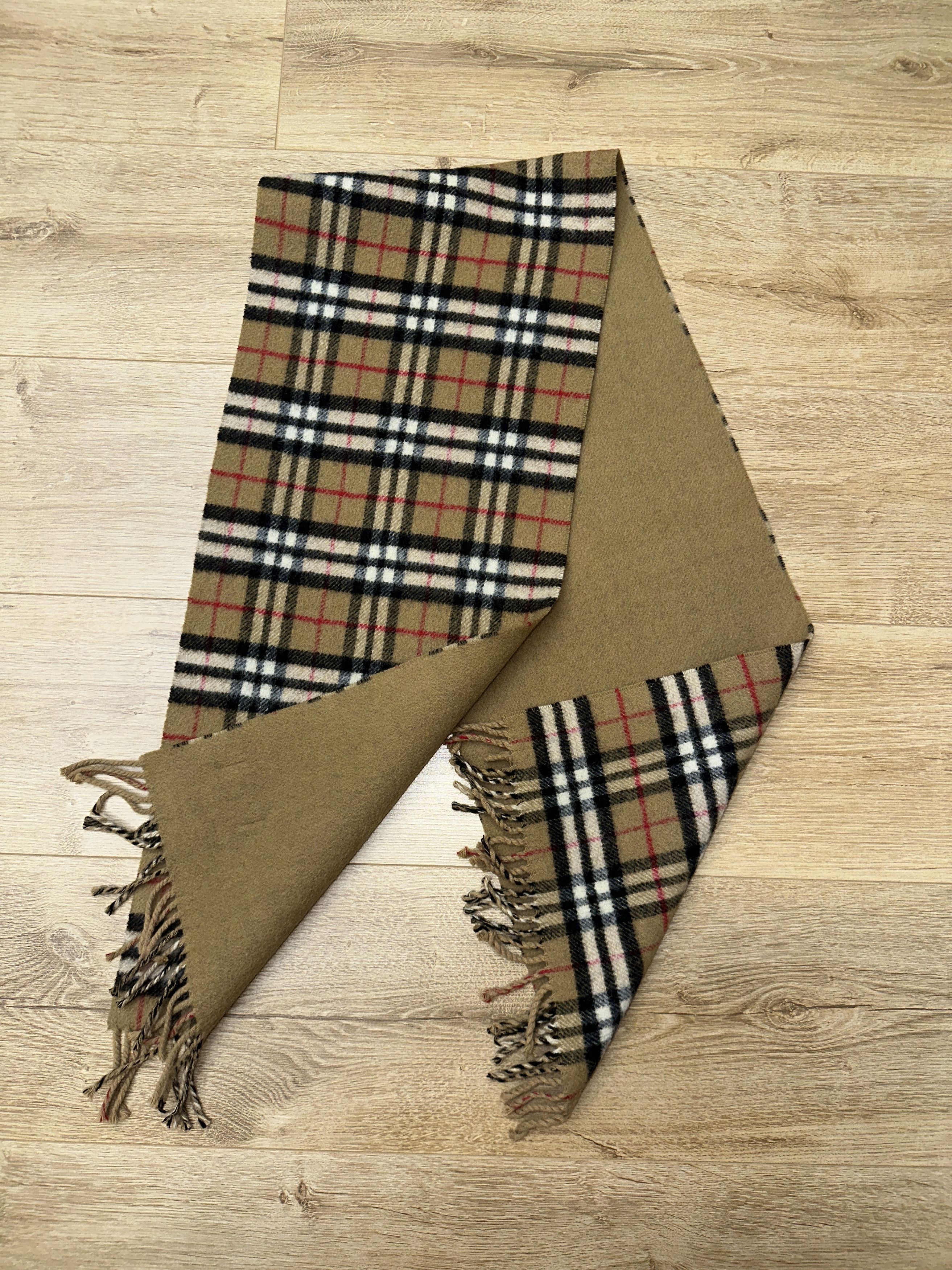 Iconic Vintage Burberrys Reversible Check Scarf 150x28cm