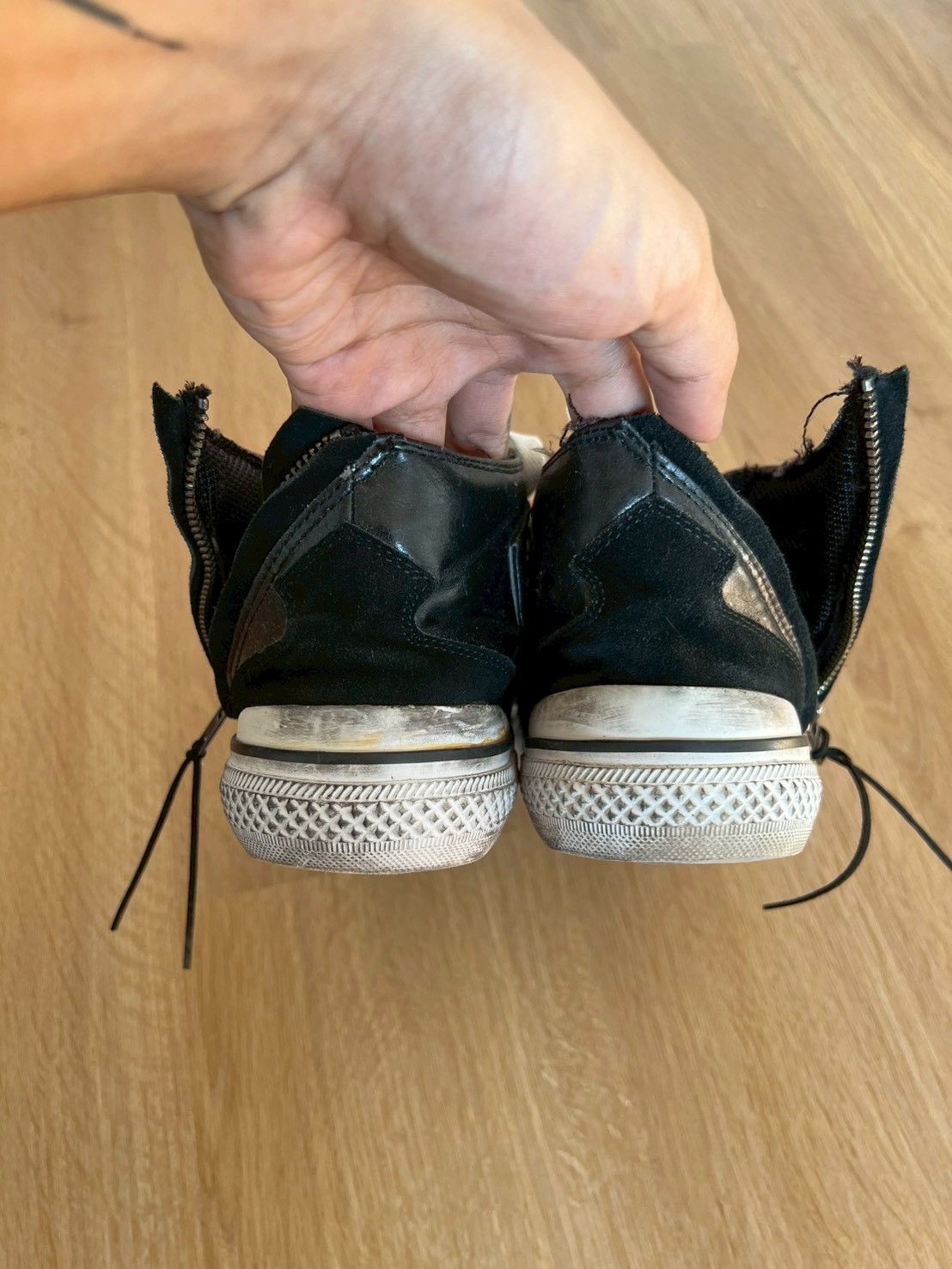 semanticdesign Semantic design Leather Low-Top Sneakers Zipper Distressed Size US 9.5 / EU 42-43 - 10 Thumbnail