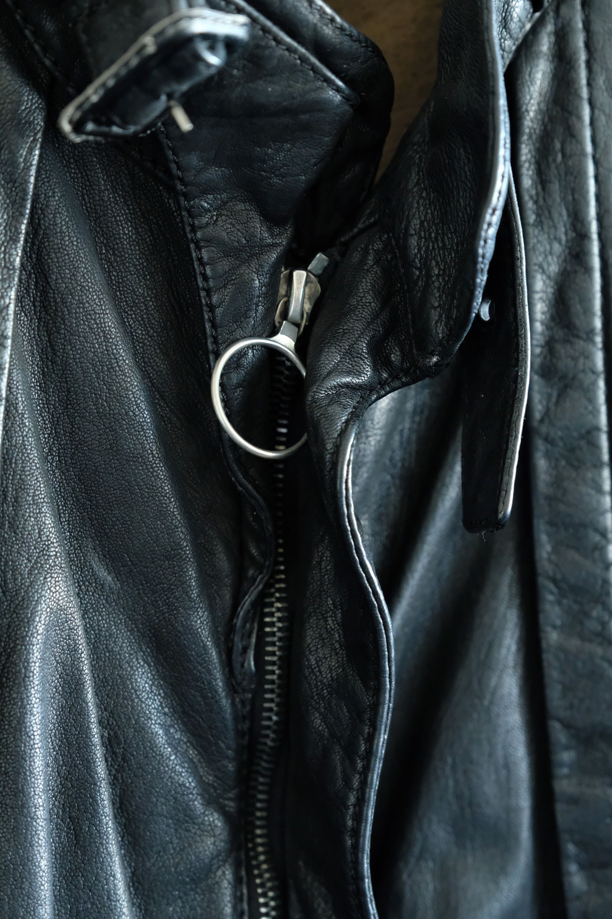 Yohji Yamamoto Yohji Yamamoto Leather Jacket Cafe Racer Biker Y's 5 XL Size US XL / EU 56 / 4 - 4 Thumbnail
