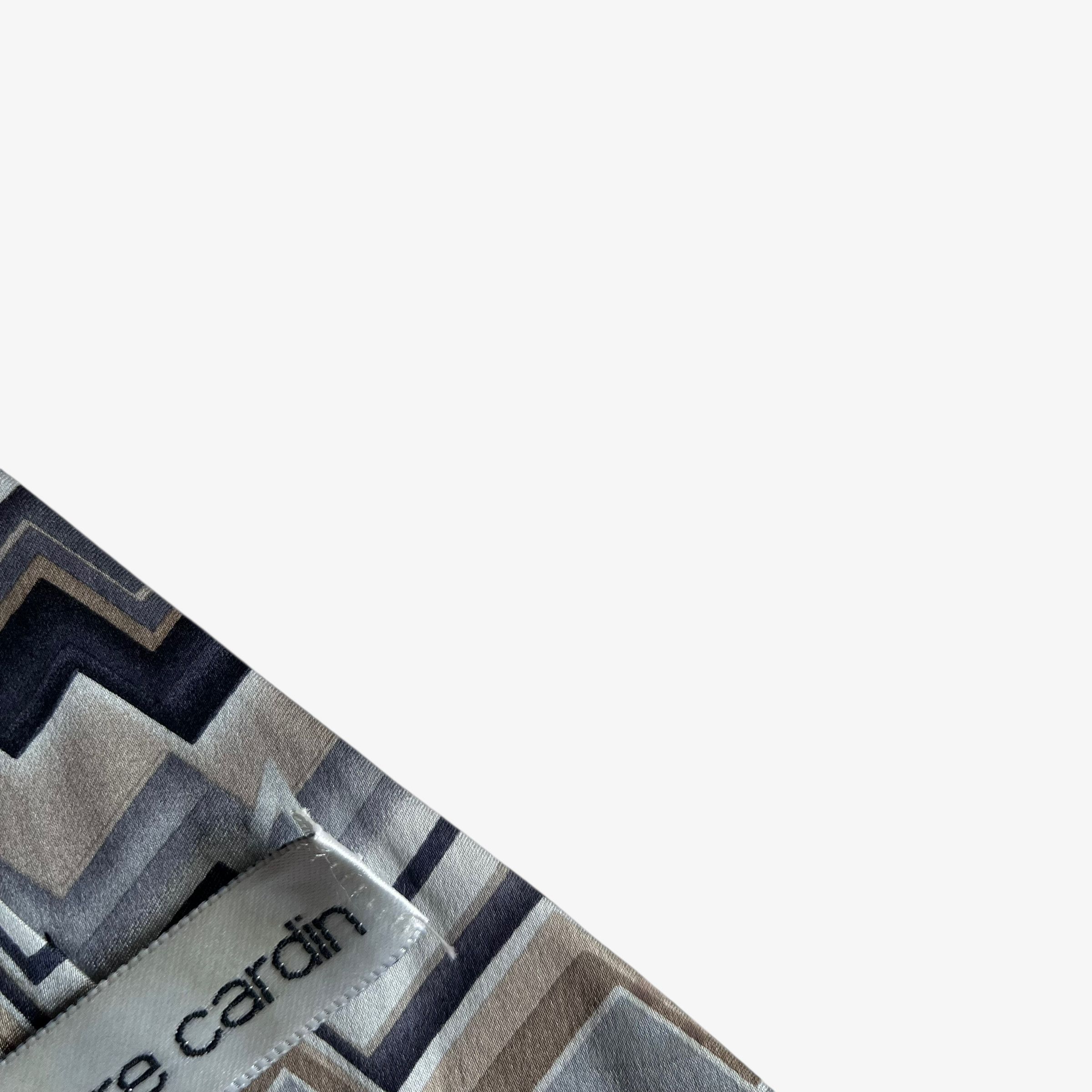 Pierre Cardin Vintage 90s Pierre Cardin Abstract Zig Zag Striped Silk Tie Size ONE SIZE - 4 Thumbnail