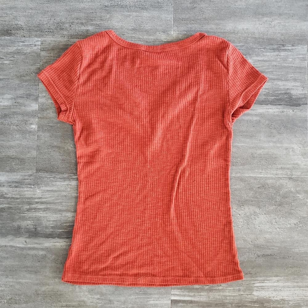 Rap Tees Rust Button Detailed NOBO Short Sleeve Size M / US 6-8 / IT 42-44 - 2 Thumbnail