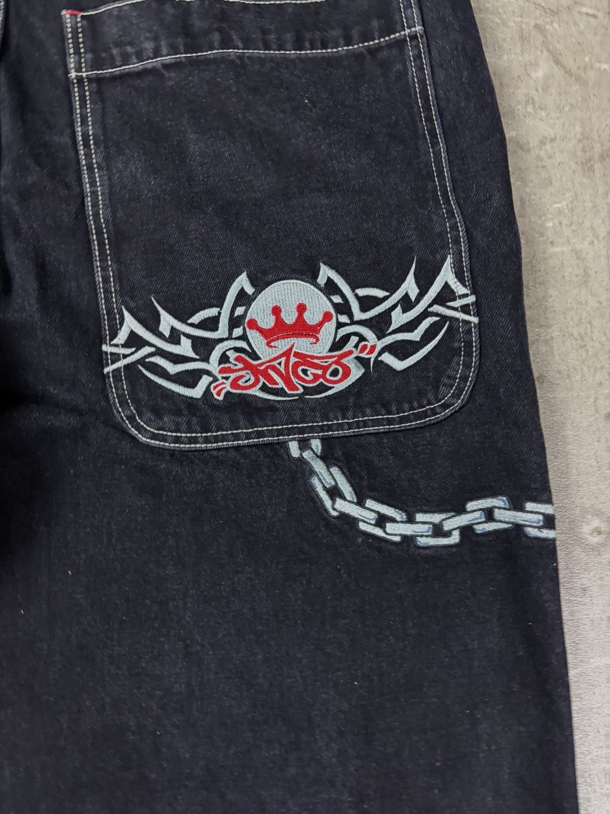JNCO Vintage JNCO Chain Tribal Jeans 34x32 Grail Y2K Baggy Jeans Size US 34 / EU 50 - 3 Thumbnail