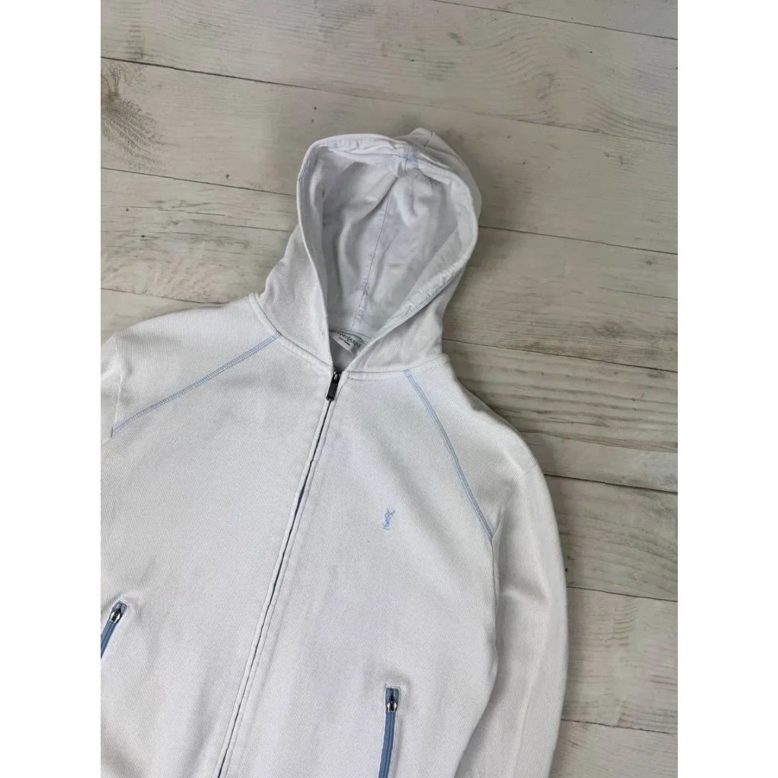 Yves Saint Laurent YSL Zip Up Hoodie Men SZ S White Shirt Hoodie Logo Size US S / EU 44-46 / 1 - 2 Thumbnail