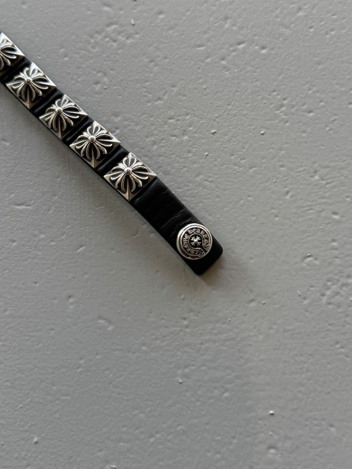 Chrome Hearts Chrome Hearts silver plus leather bracelet Size ONE SIZE - 4 Thumbnail