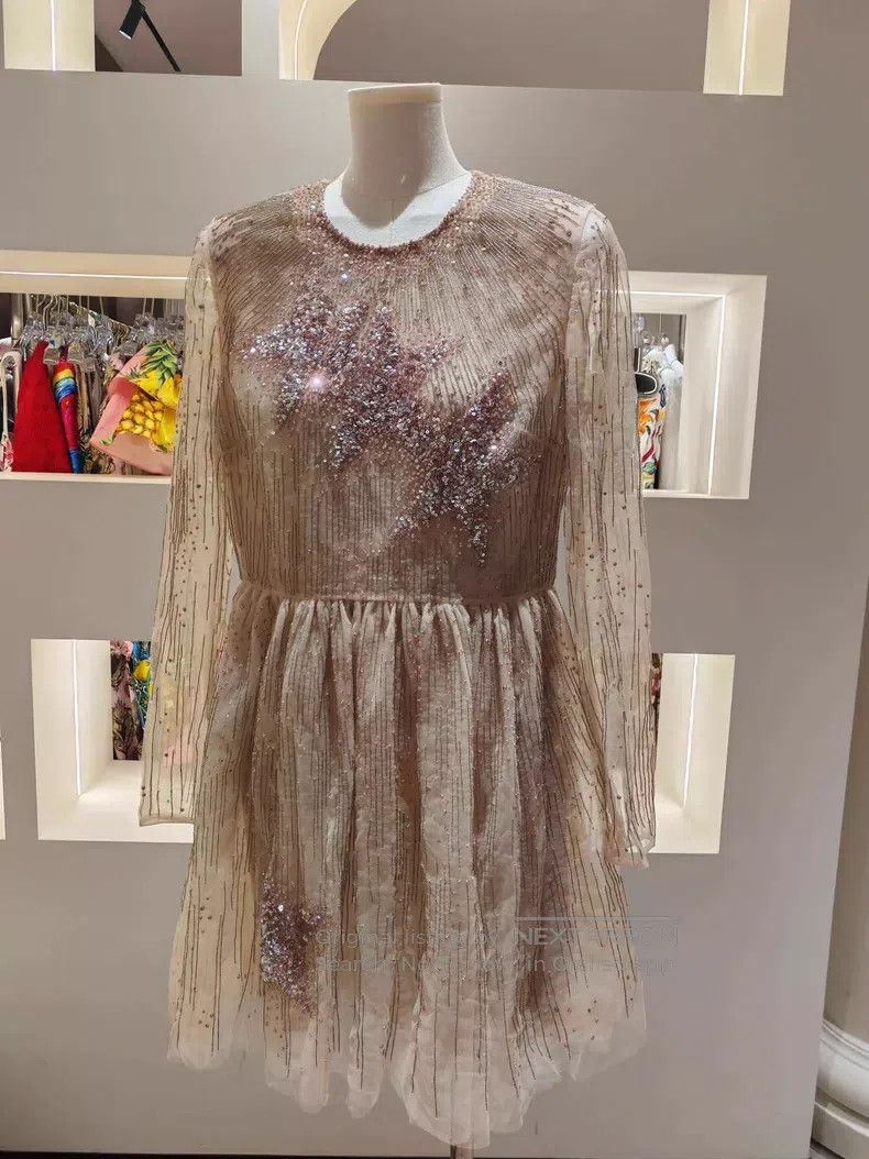 Valentino Valentino Nude studded beaded mesh dress Size S / US 4 / IT 40 - 1 Thumbnail