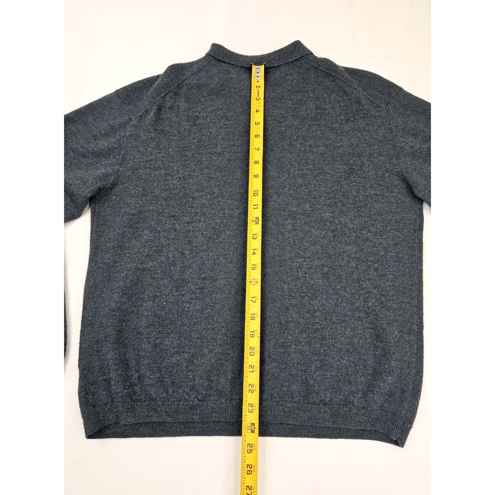 Vintage J. Ferrar 100% Merino Wool Polo Sweater Men L Long Sleeve Heathered Teal Woolen Pullover Size US L / EU 52-54 / 3 - 7 Thumbnail