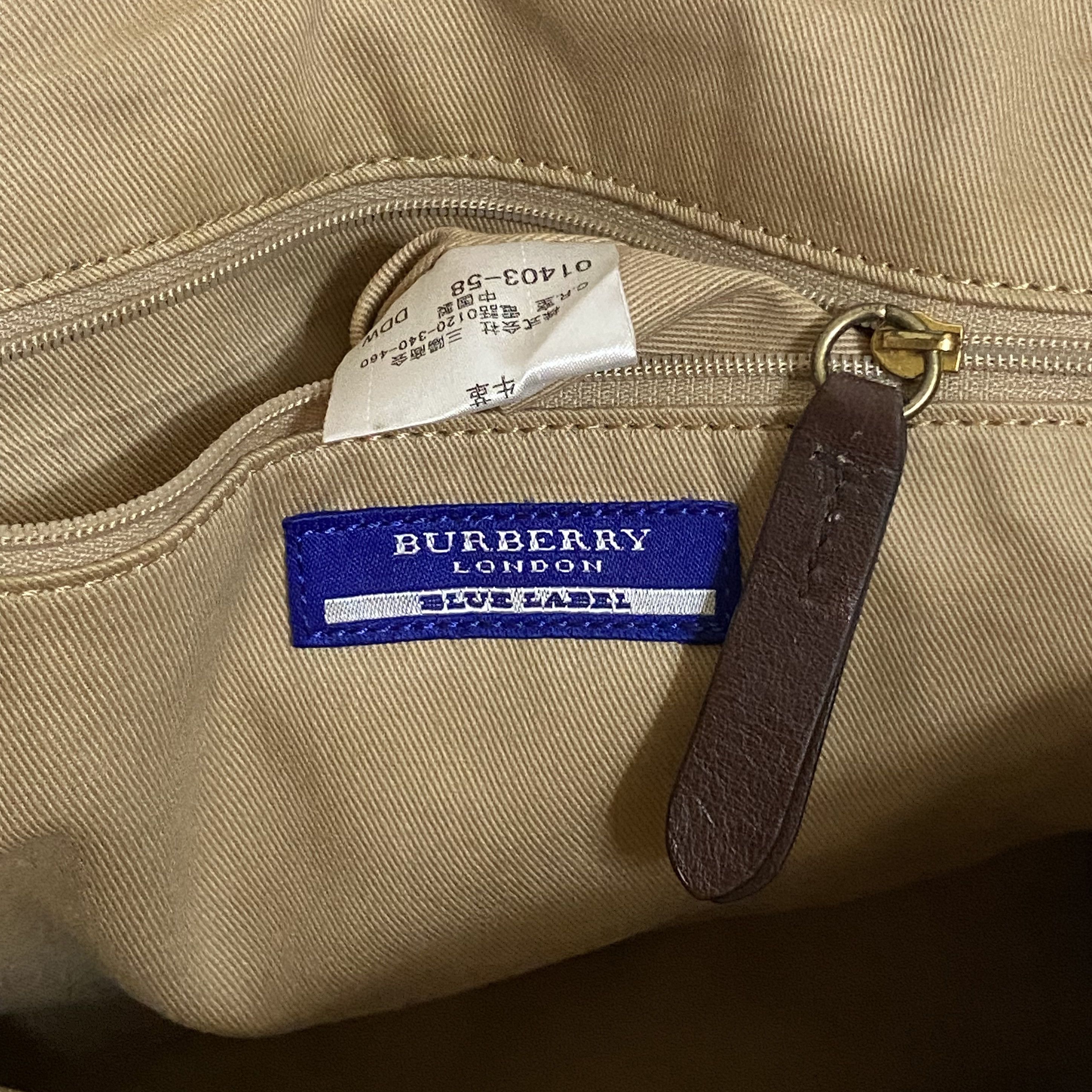 Burberry Blue Label Vintage Brown Nylon Leather Tote Bag Size ONE SIZE - 13 Thumbnail