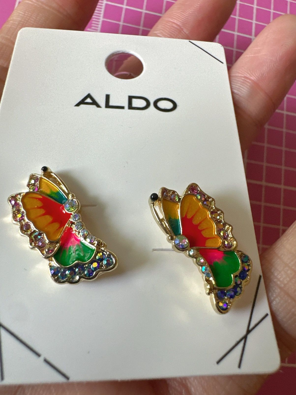 Aldo Aldo earrings multi colored butterfly studs/ helix piercing Size ONE SIZE - 1 Thumbnail
