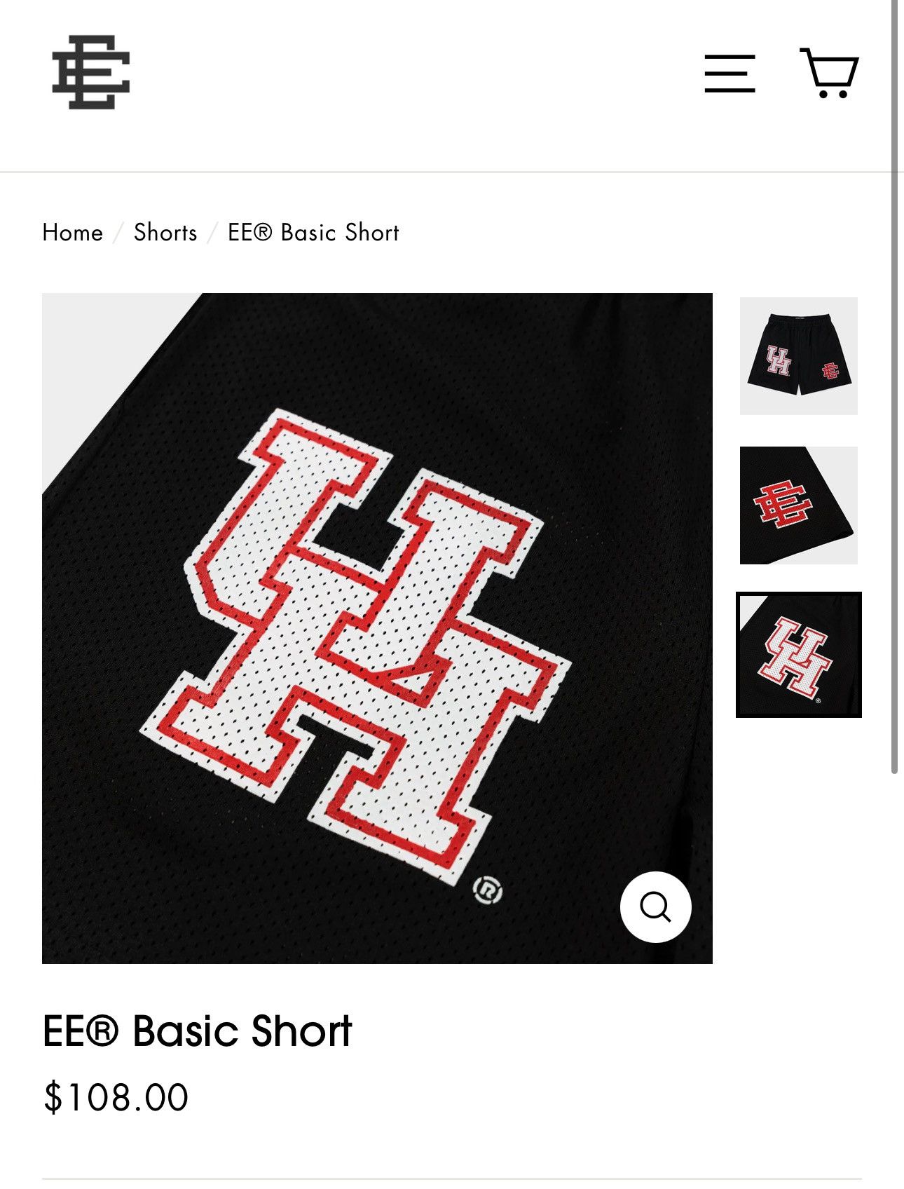 Eric Emanuel × NCAA Eric Emanuel Houston Basic Shorts Large Size US 34 / EU 50 - 10 Thumbnail