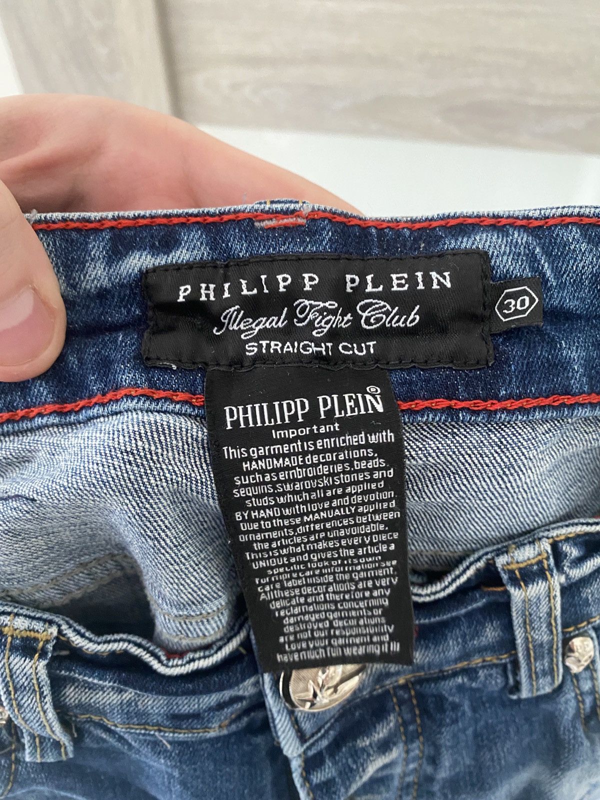 Philipp Plein Luxury philipp plein straight cut jeans fullprint skeleton Size US 30 / EU 46 - 2 Thumbnail